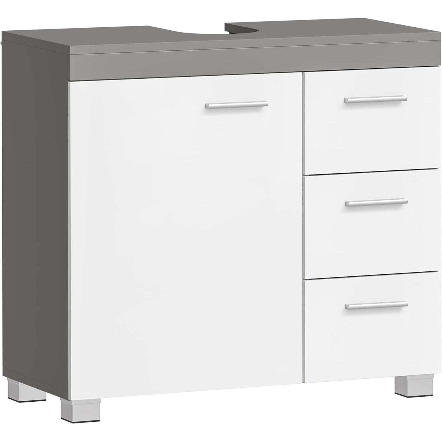 Kupaonski ormarić sa puno prostora za pohranu, 30 x 70 x 64 cm, sivo-bijeli | VASAGLE-VASAGLE-Vita Home