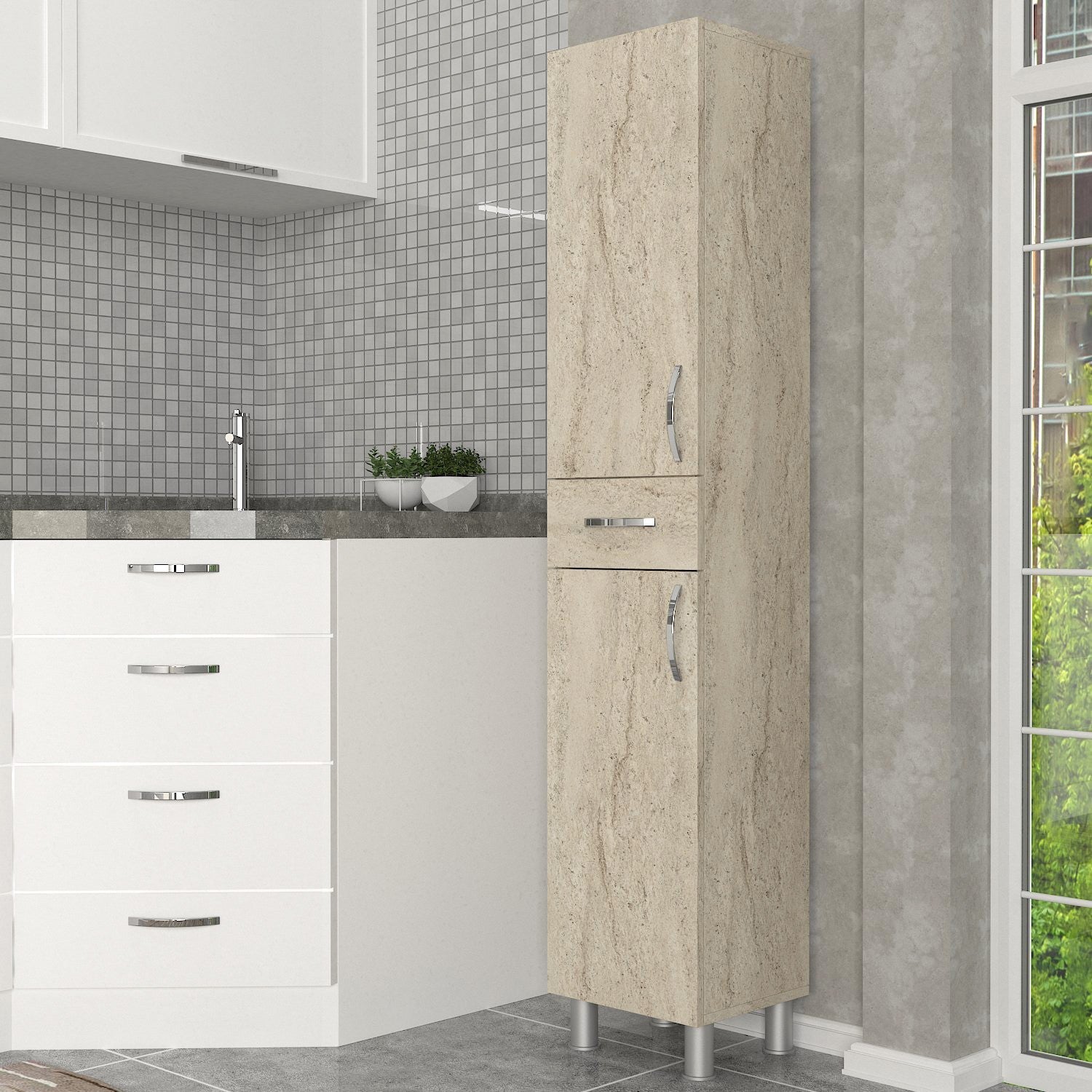 Kupaonski ormarić Selin 2 Doors 1 Drawer | AG-vitahome.hr