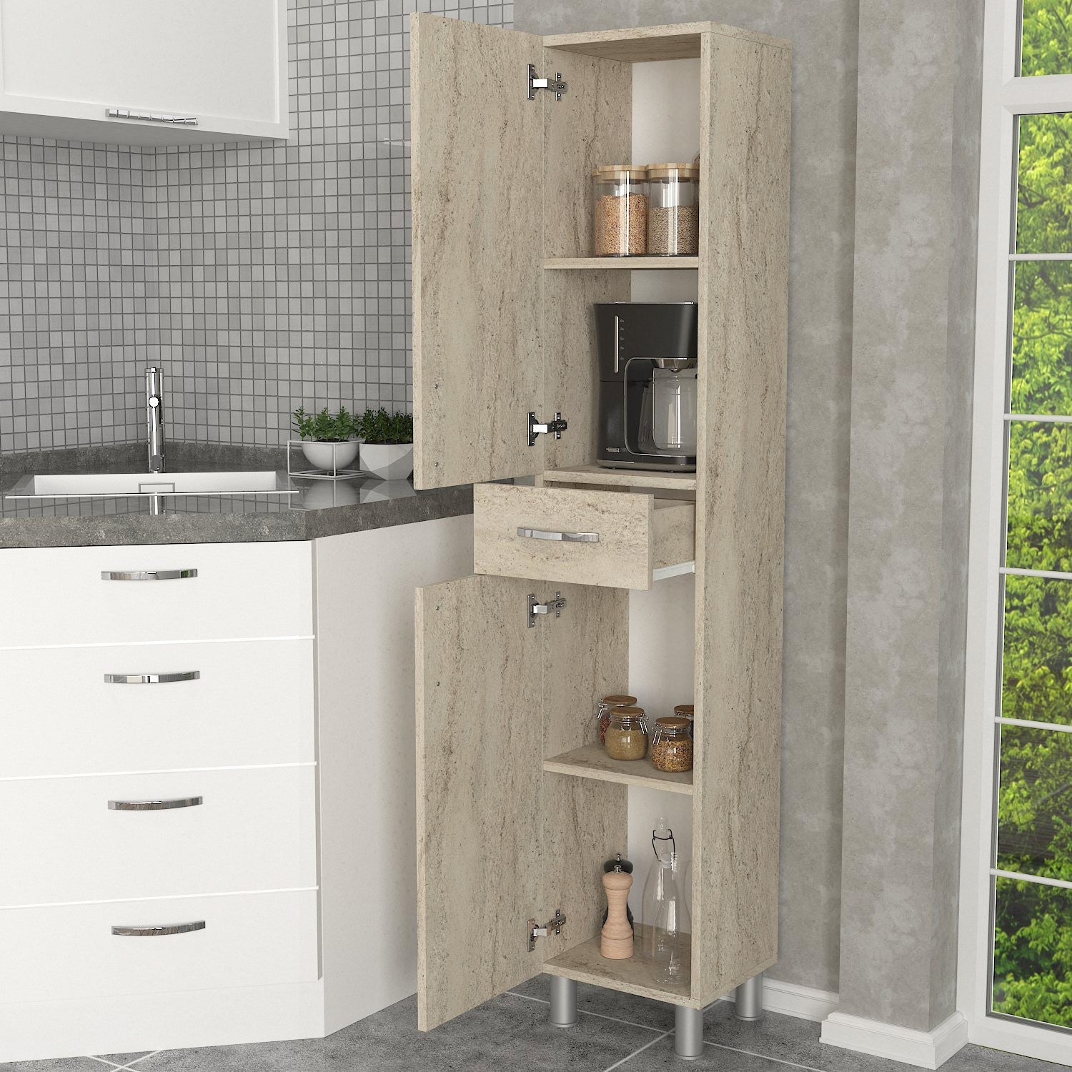 Kupaonski ormarić Selin 2 Doors 1 Drawer | AG-vitahome.hr