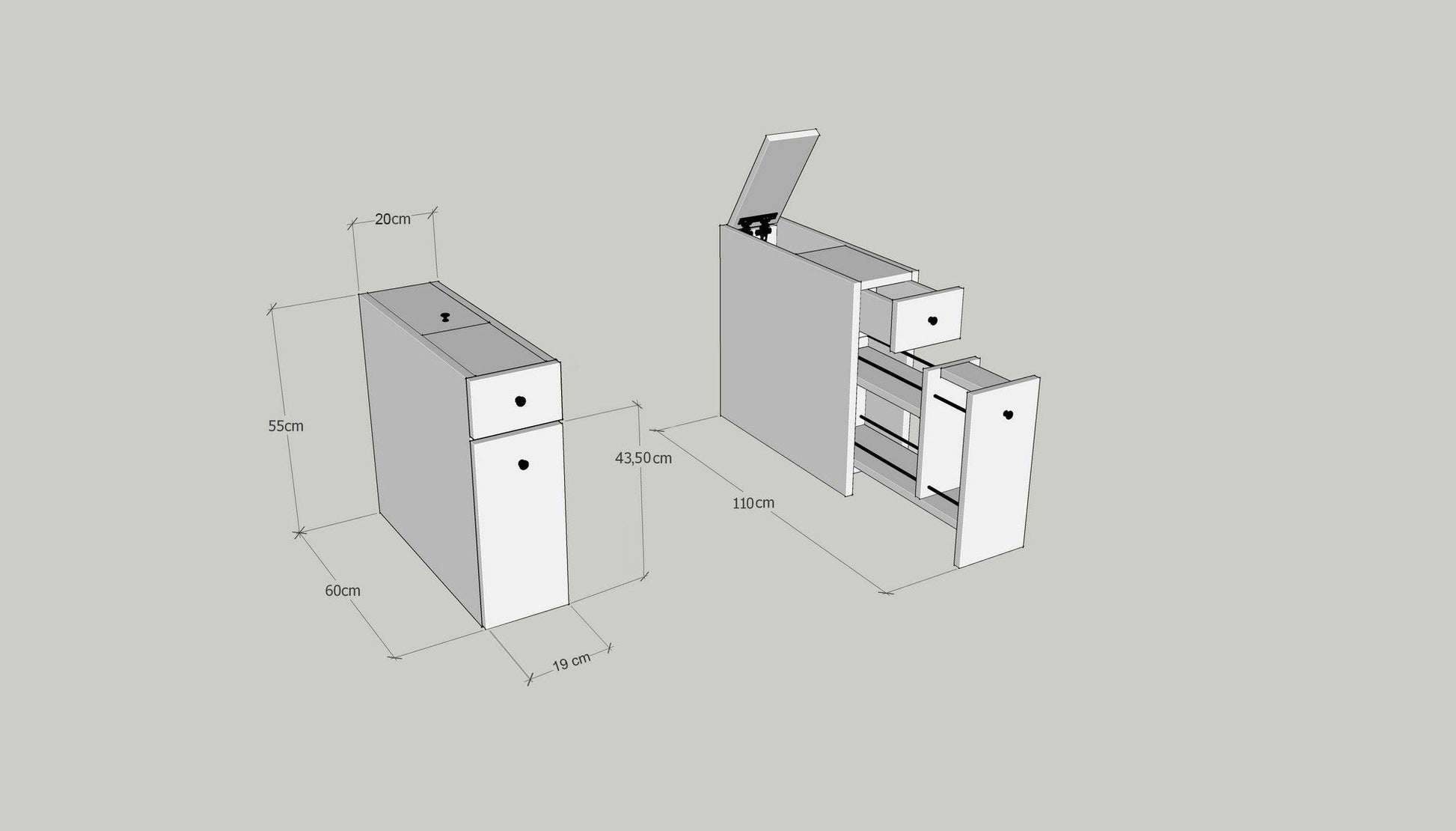 Kupaonski ormarić Smart - White | AG-vitahome.hr