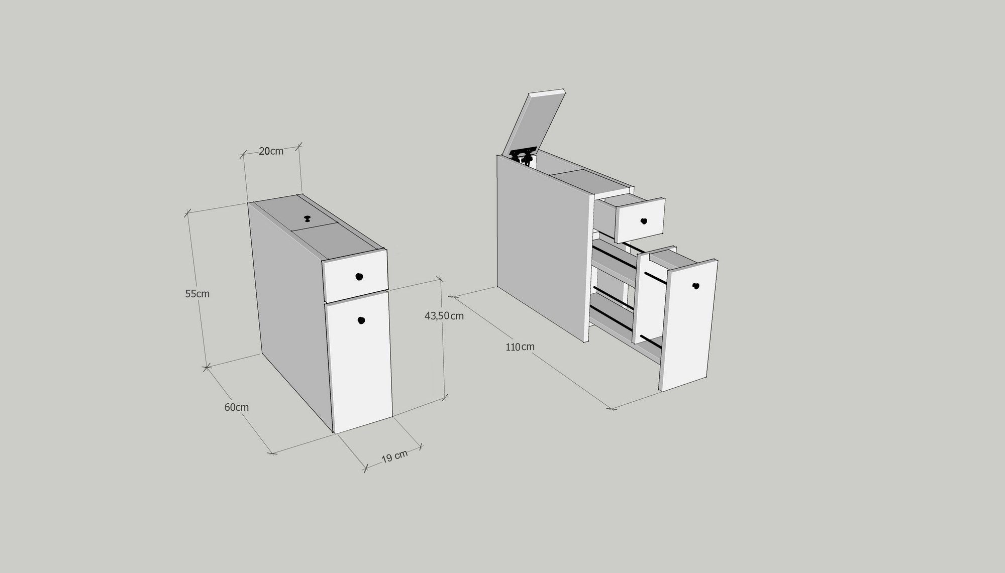 Kupaonski ormarić Smart - White | AG-vitahome.hr