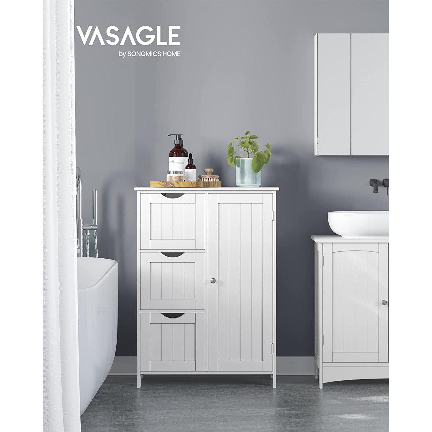 Kupaonski ormarić za odlaganje, podni ormarić 60 x 30 x 81 cm, bijele boje | VASAGLE-vitahome.hr