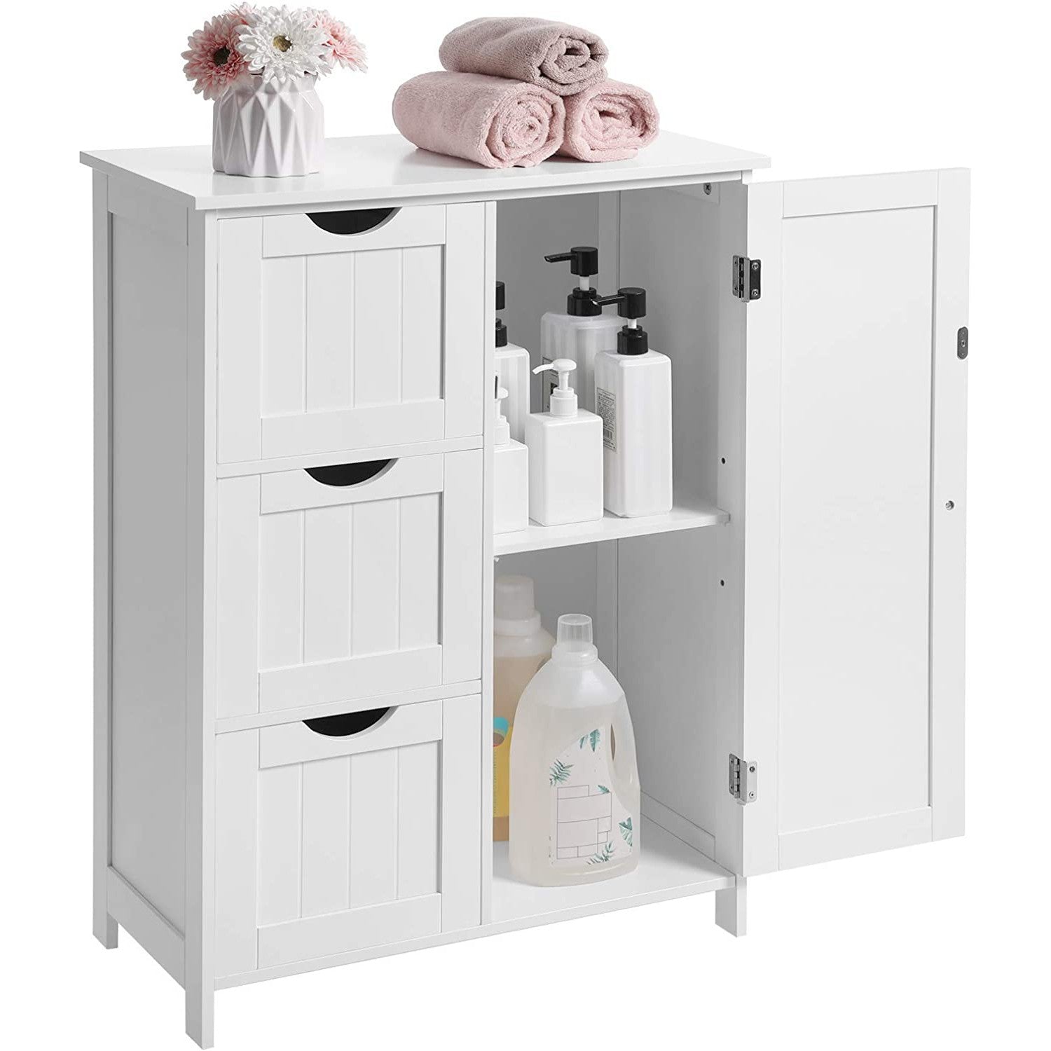 Kupaonski ormarić za odlaganje, podni ormarić 60 x 30 x 81 cm, bijele boje | VASAGLE-vitahome.hr