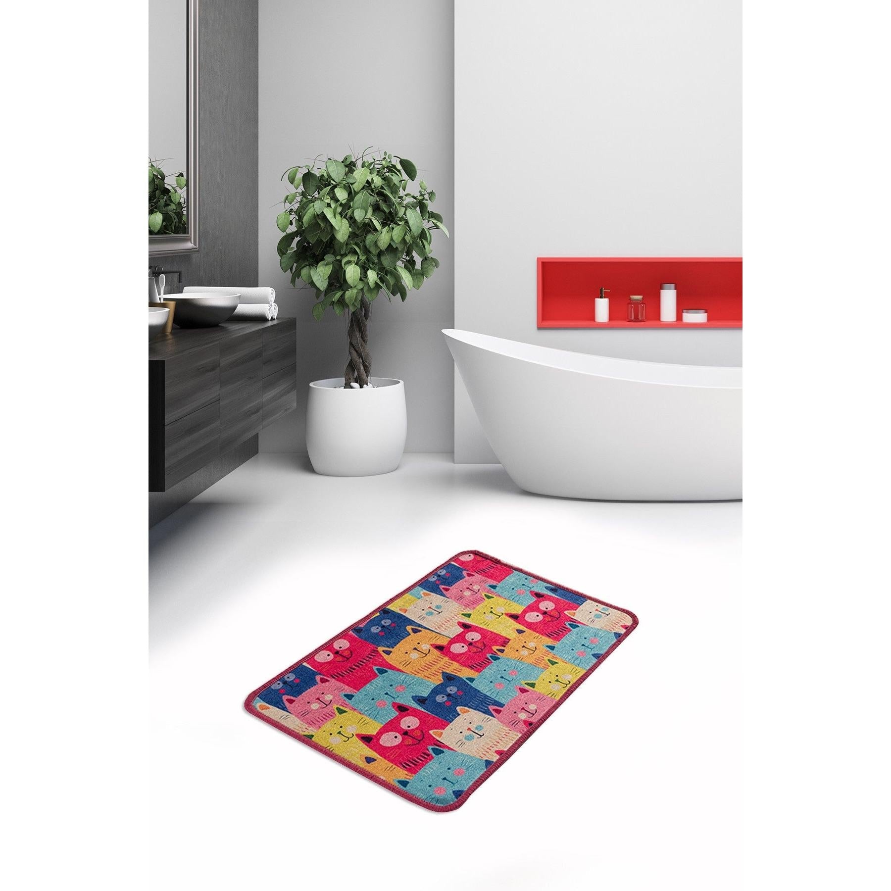 Kupaonski prostirač Meow Djt - Colourful | AG-vitahome.hr