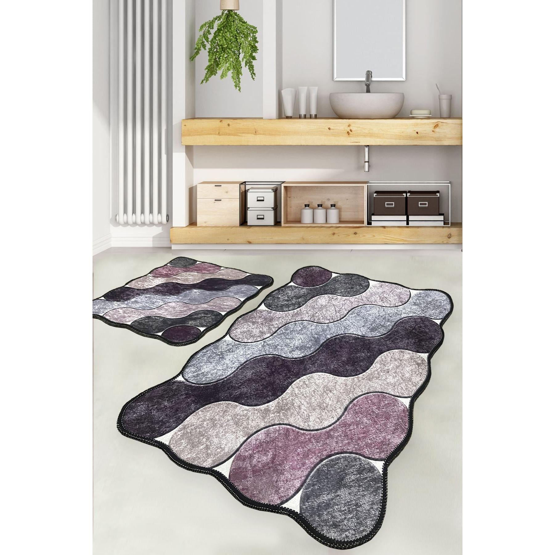 Kupaonski prostirač Postavi (2 kom) Circle - Purple | AG-vitahome.hr