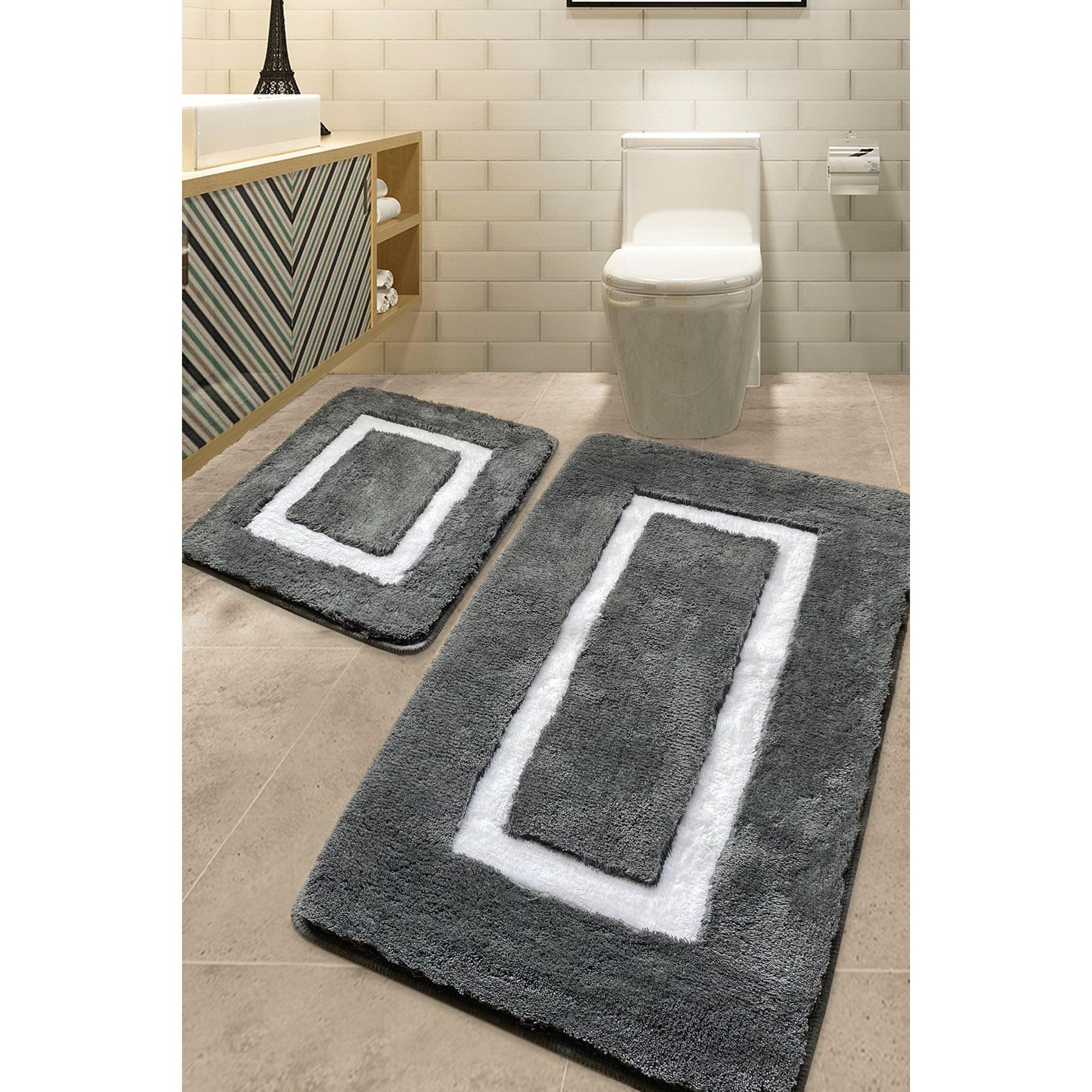 Kupaonski prostirač Postavi (2 kom) Quadrato Frame - Antracit | AG-vitahome.hr