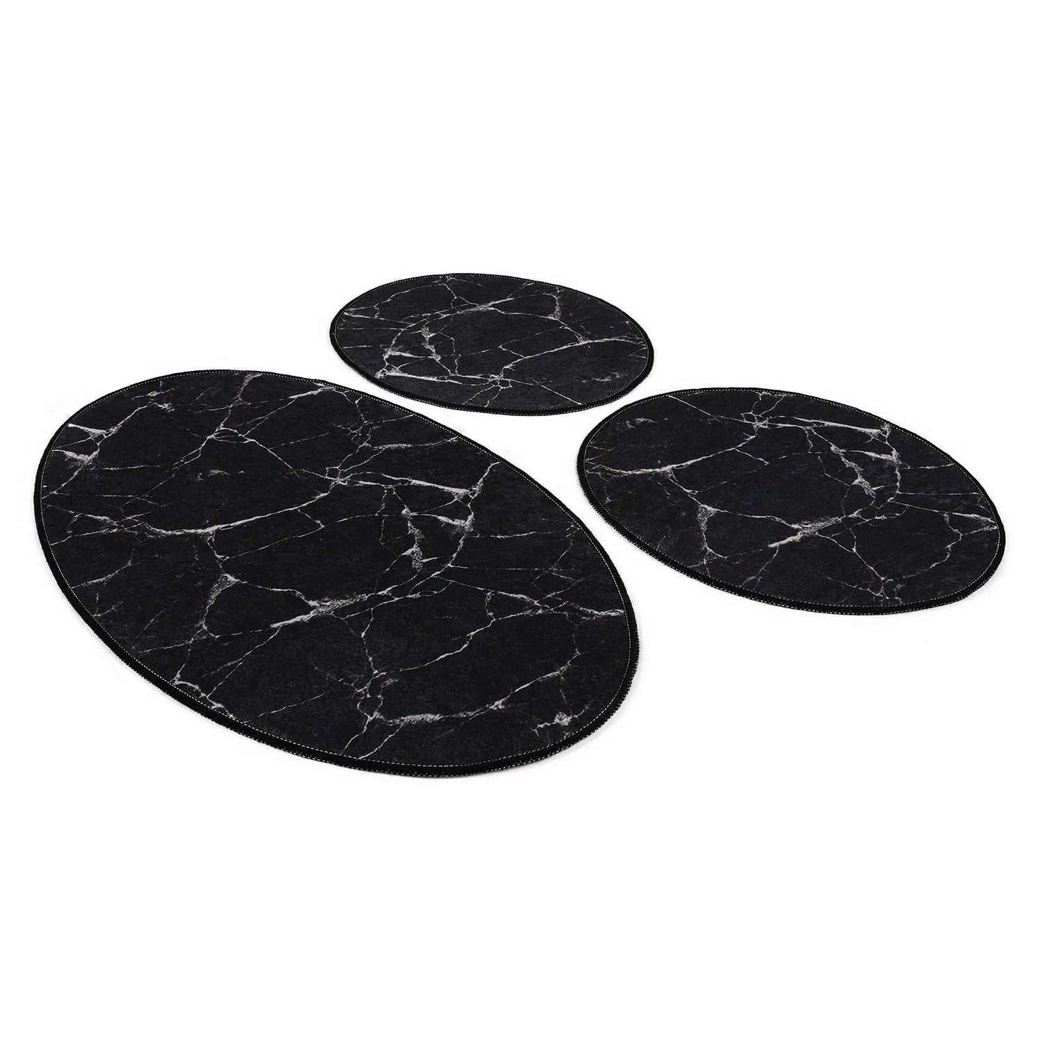 Kupaonski prostirač Postavi (3 kom) Marble - Crna | AG-vitahome.hr