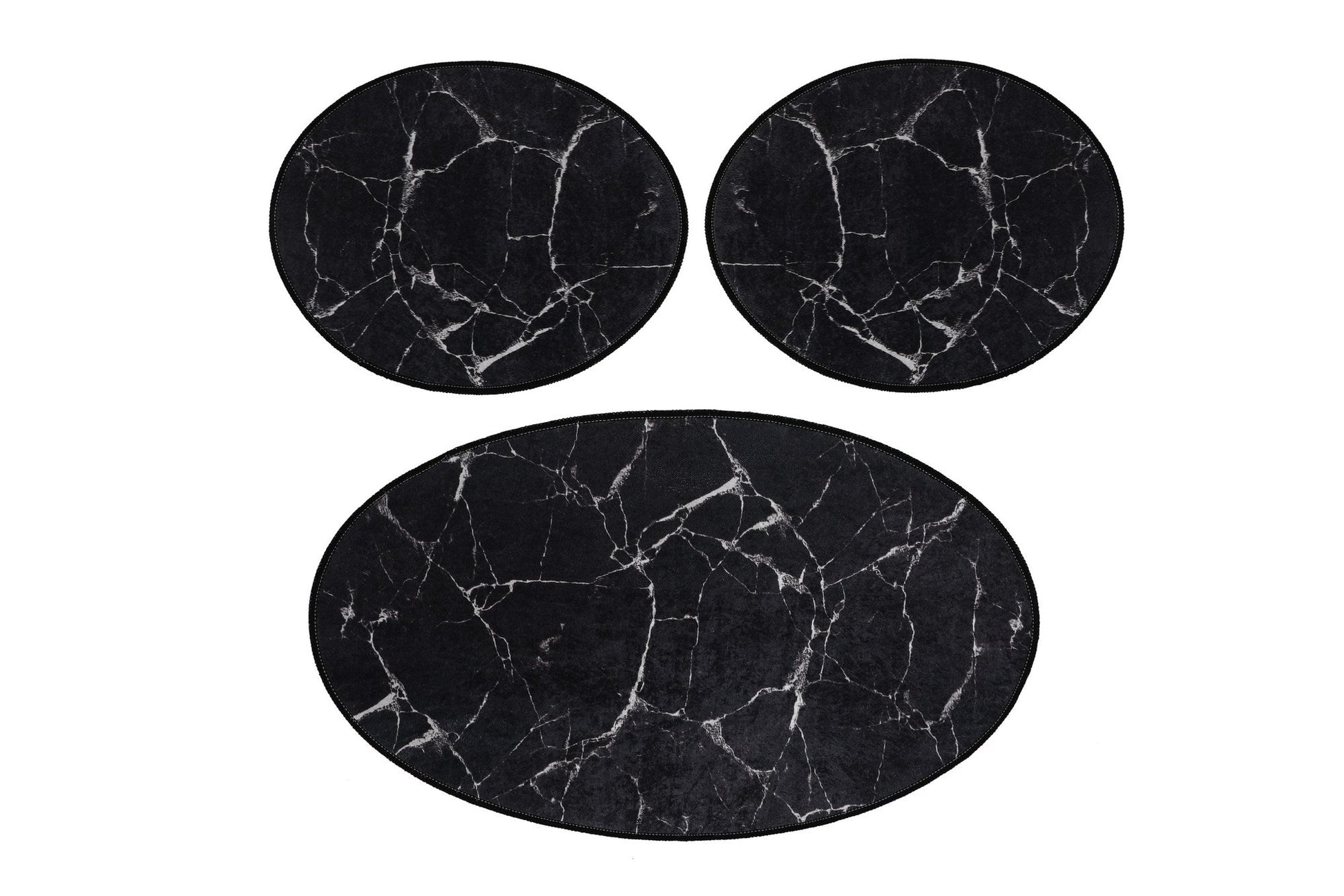 Kupaonski prostirač Postavi (3 kom) Marble - Crna | AG-vitahome.hr