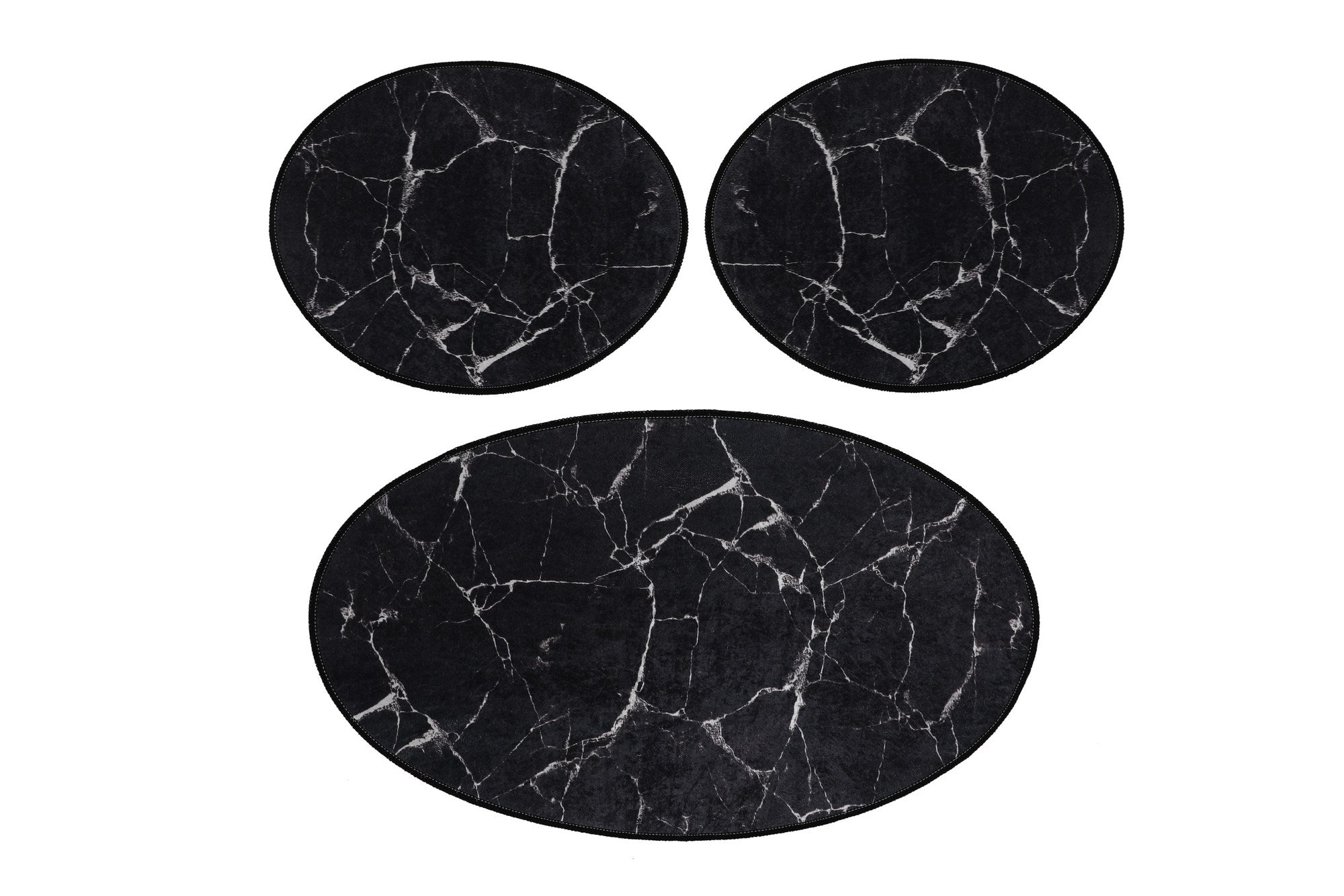 Kupaonski prostirač Postavi (3 kom) Marble - Crna | AG-vitahome.hr