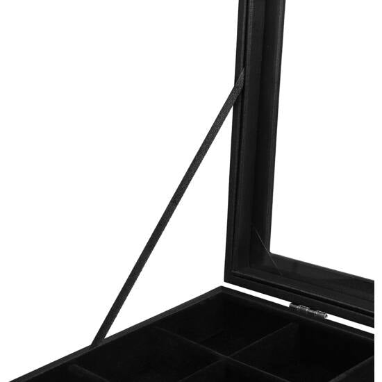 Kutija za nakit s 24 pretinca, vitrina za prstenje, 35 x 24 x 4,3 cm, crna | SONGMICS-vitahome.hr