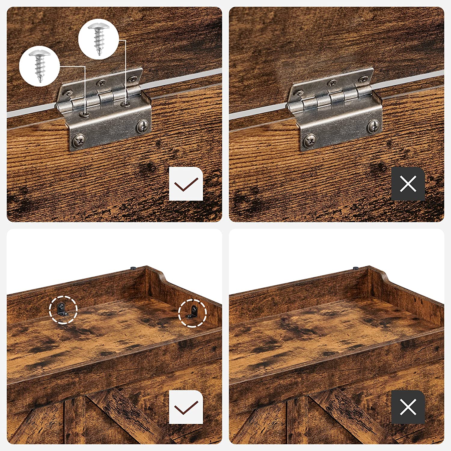 Kutija za odlaganje, kutija za sjedenje 100 x 46 x 40 cm rustikalno smeđa | Vasagle-vitahome.hr