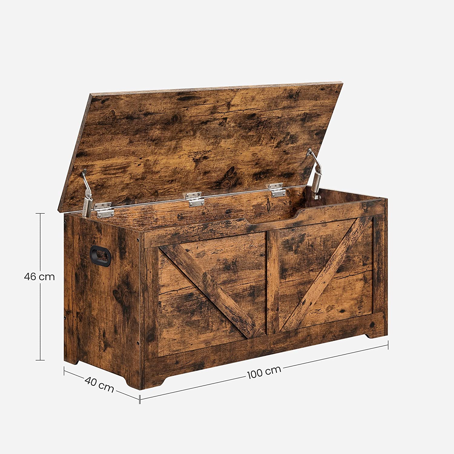 Kutija za odlaganje, kutija za sjedenje 100 x 46 x 40 cm rustikalno smeđa | Vasagle-vitahome.hr