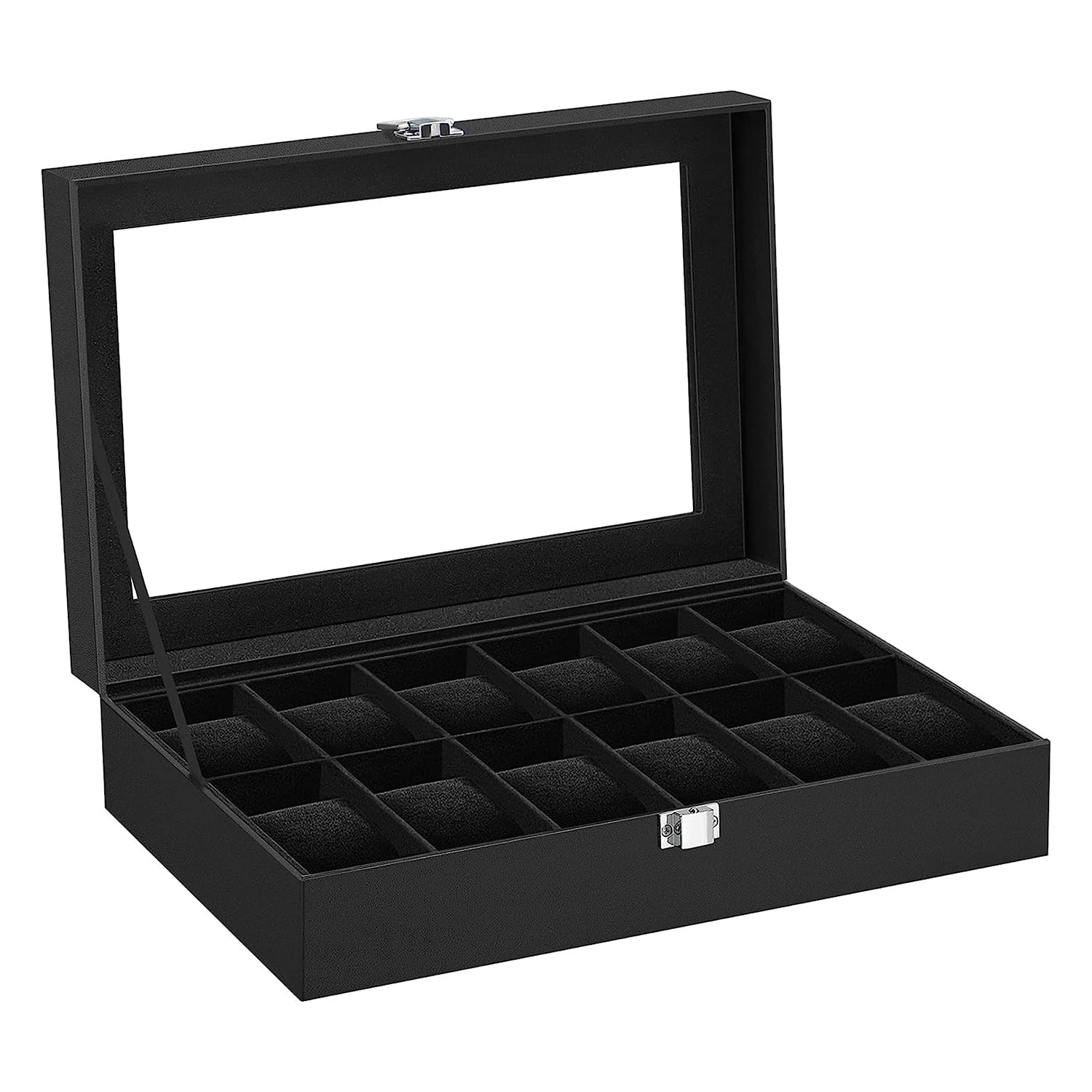 Kutija za pohranjivanje satova za 12 satova, 32,5 x 8,5 x 19 cm, crna | SONGMICS-vitahome.hr