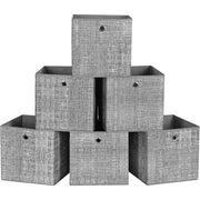 Kutija za pohranu, set sklopivih košara za pohranu od 6 komada, 30 x 30 x 30 cm, siva | SONGMICS-vitahome.hr