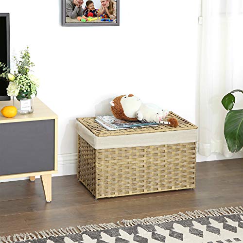 Kutija za pohranu u rattan stilu, 55,5 x 34 x 34 cm, prirodna boje | SONGMICS-vitahome.hr