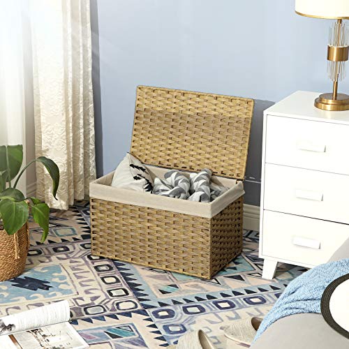 Kutija za pohranu u rattan stilu, 55,5 x 34 x 34 cm, prirodna boje | SONGMICS-vitahome.hr