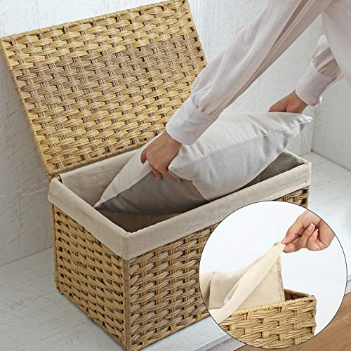 Kutija za pohranu u rattan stilu, 55,5 x 34 x 34 cm, prirodna boje | SONGMICS-vitahome.hr