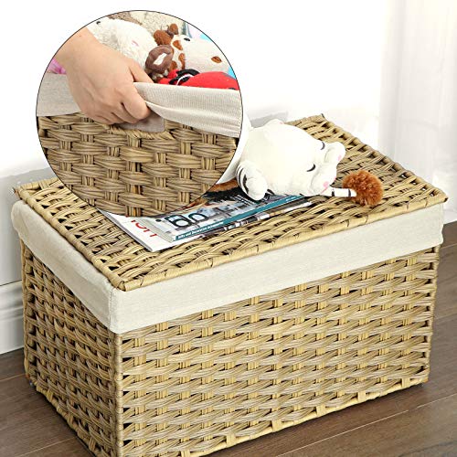 Kutija za pohranu u rattan stilu, 55,5 x 34 x 34 cm, prirodna boje | SONGMICS-vitahome.hr