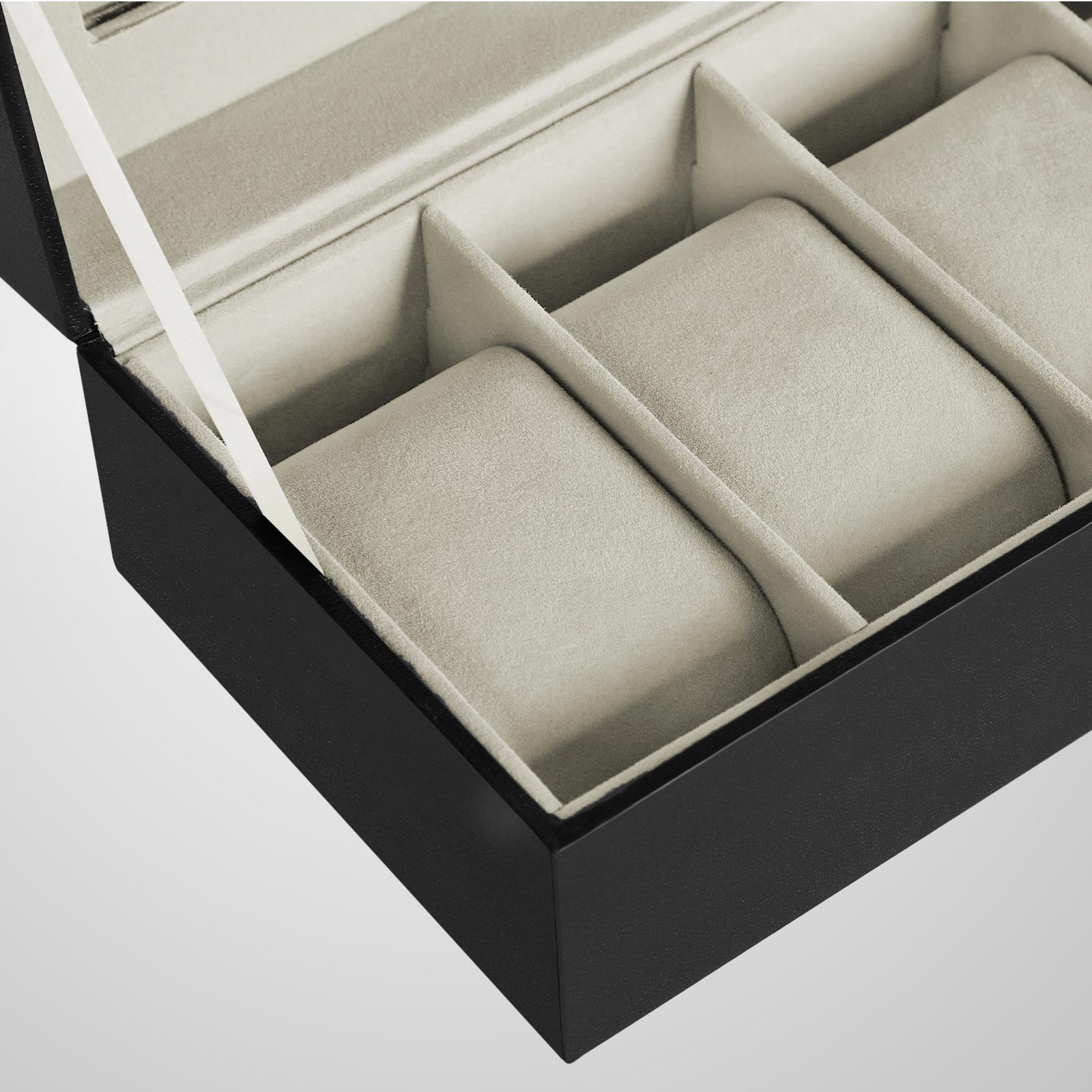 Kutija za satove s 6 pretinaca, 11,2 x 30 x 8 cm, crna
