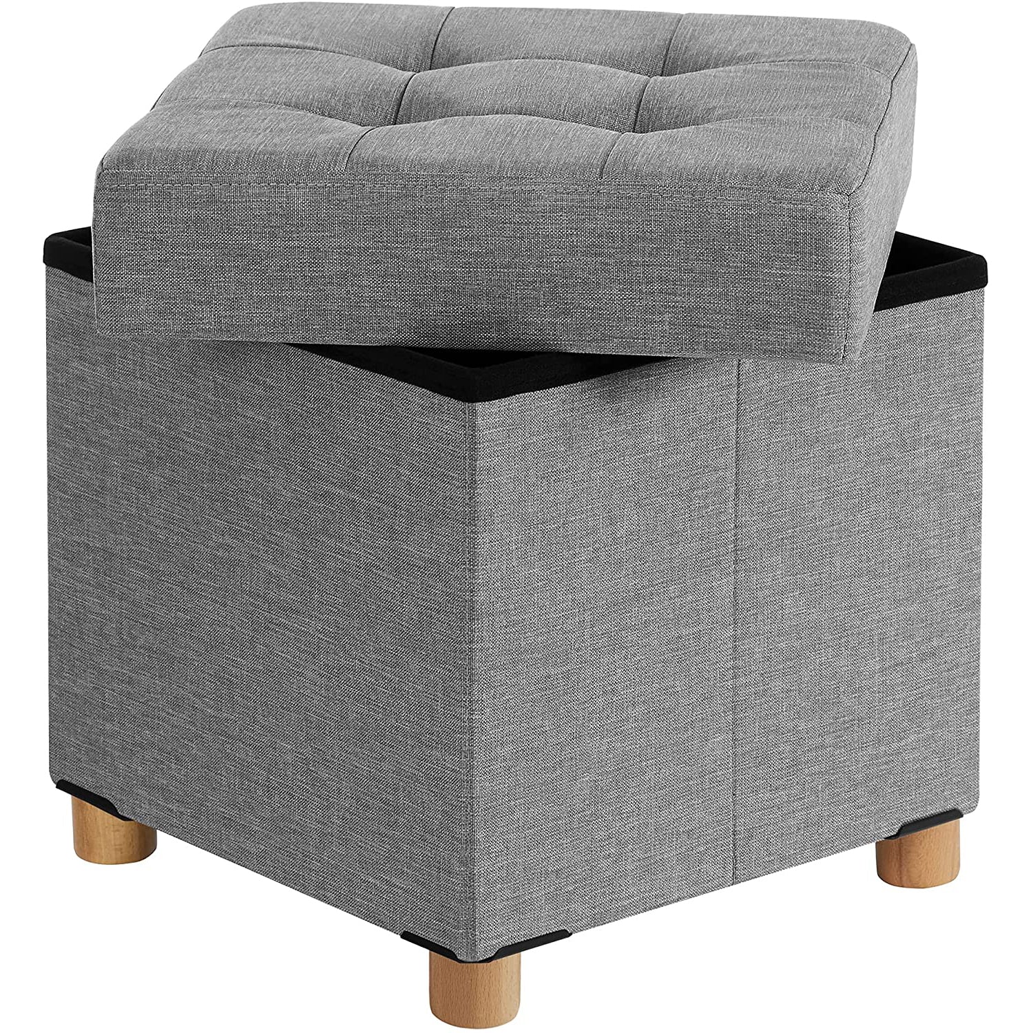 kutija za sjedenje, podstavljena, nosivost do 300 kg, svijetlo siva | SONGMICS-vitahome.hr