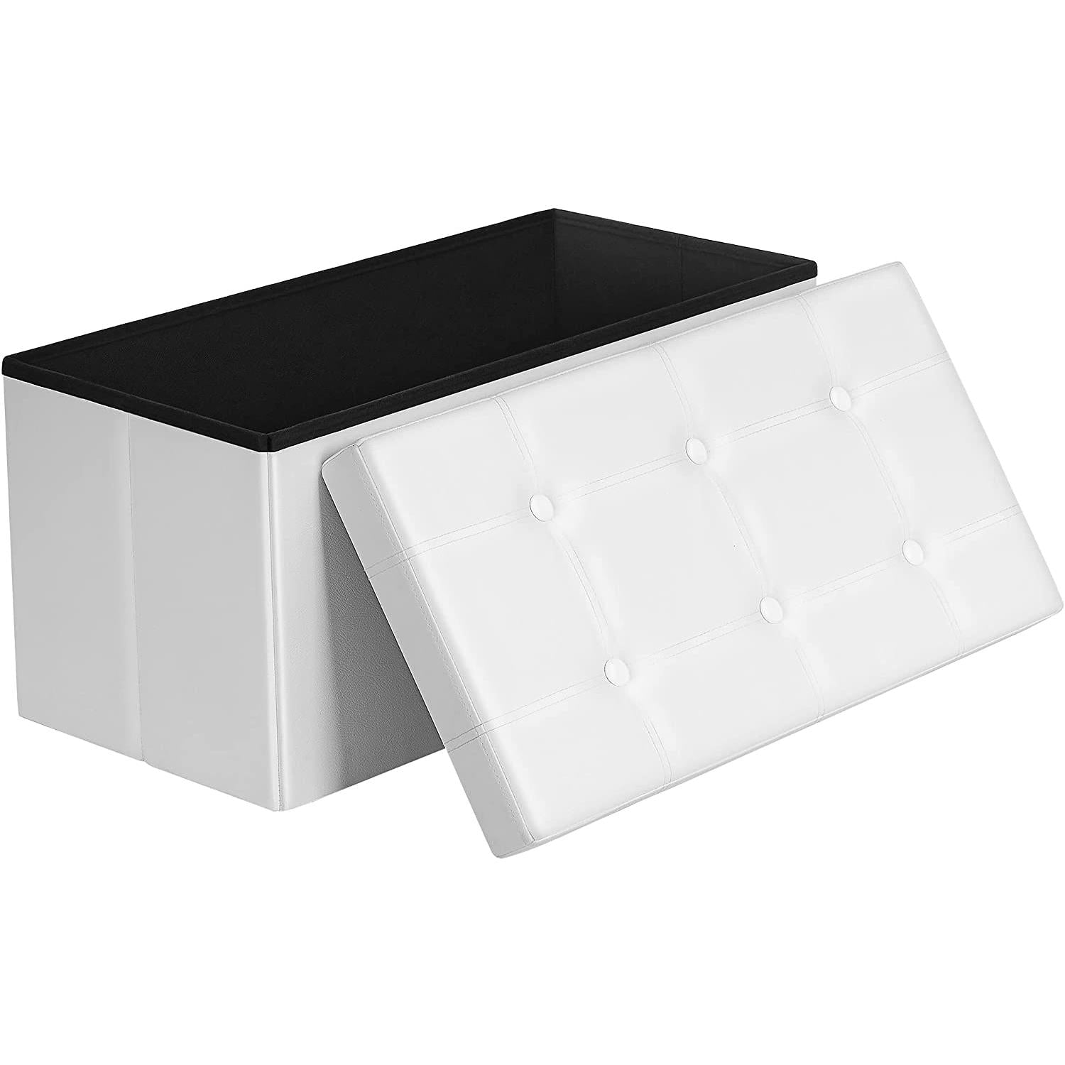 Kutija za sjedenje, sjedalo, kutija za odlaganje, 76 cm umjetna koža bijela | SONGMICS-vitahome.hr