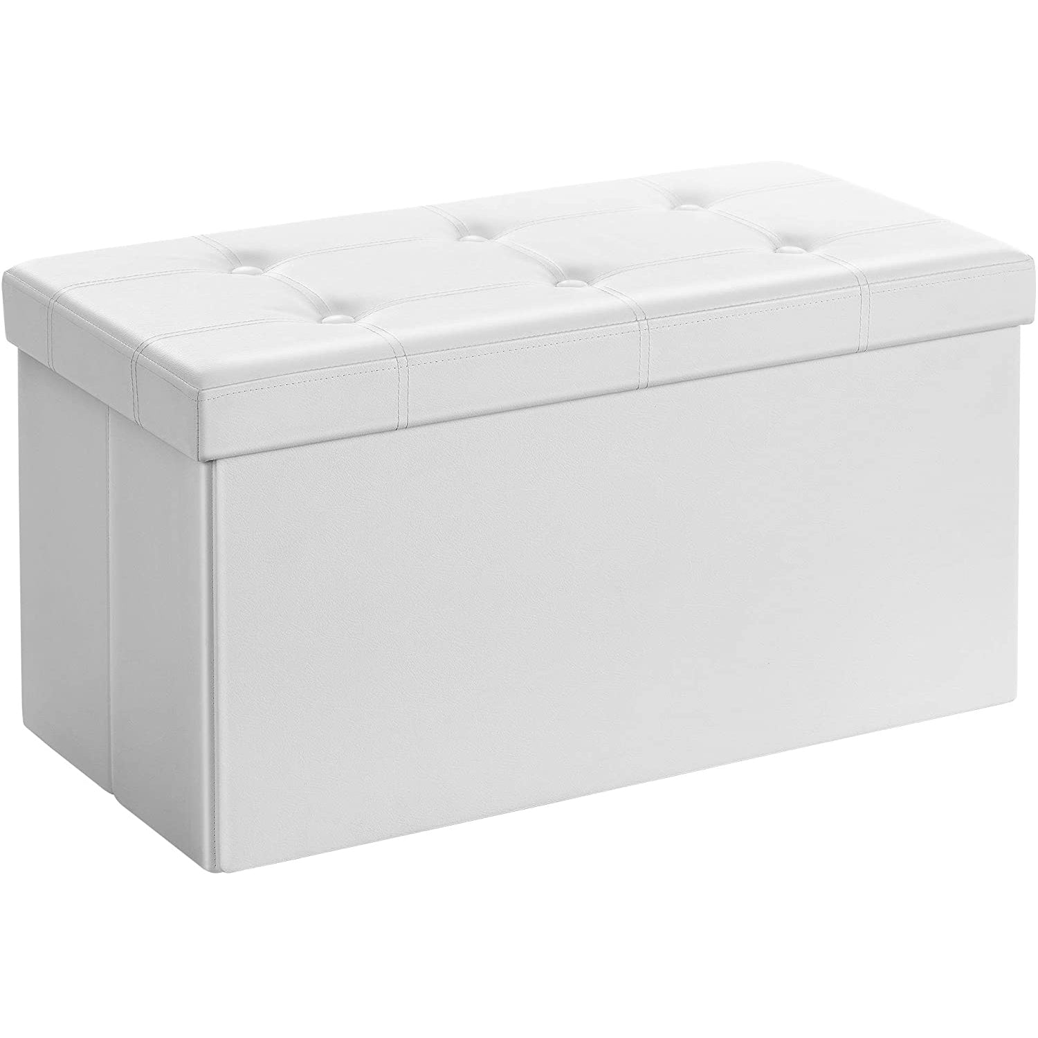 Kutija za sjedenje, sjedalo, kutija za odlaganje, 76 cm umjetna koža bijela | SONGMICS-vitahome.hr