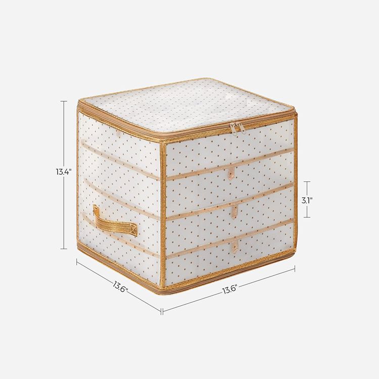 Kutije za pohranu božićnih ukrasa, set od 2 prozirno-zlatne | SONGMICS-vitahome.hr