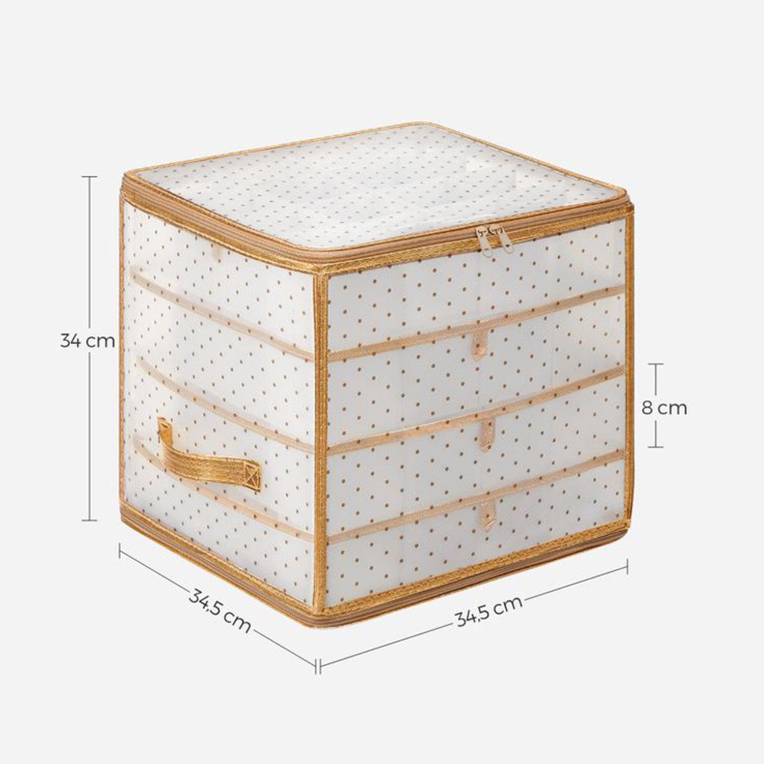 Kutije za pohranu božićnih ukrasa, set od 2 prozirno-zlatne | SONGMICS-vitahome.hr