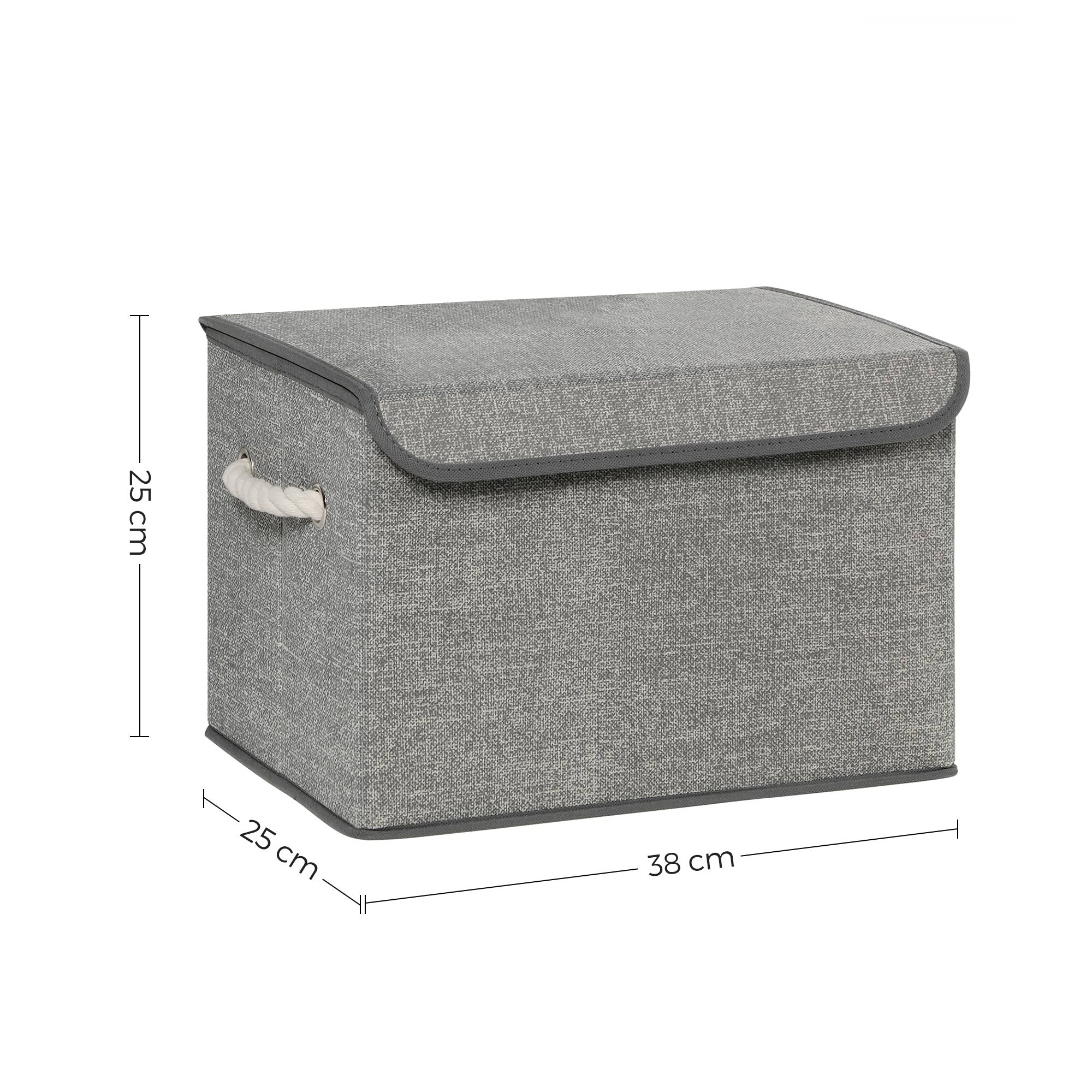 Kutije za pohranu s poklopcima, set od 3 komada, 38 x 25 x 25 cm, sive | SONGMICS-vitahome.hr