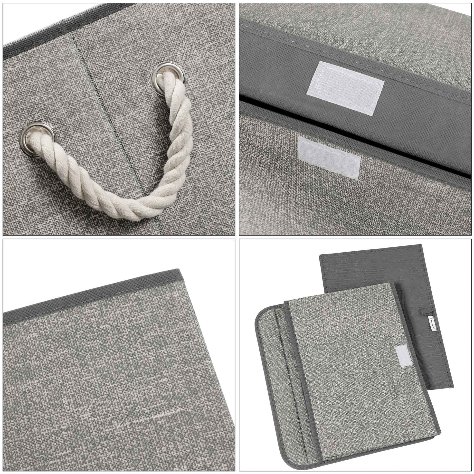 Kutije za pohranu s poklopcima, set od 3 komada, 38 x 25 x 25 cm, sive | SONGMICS-vitahome.hr