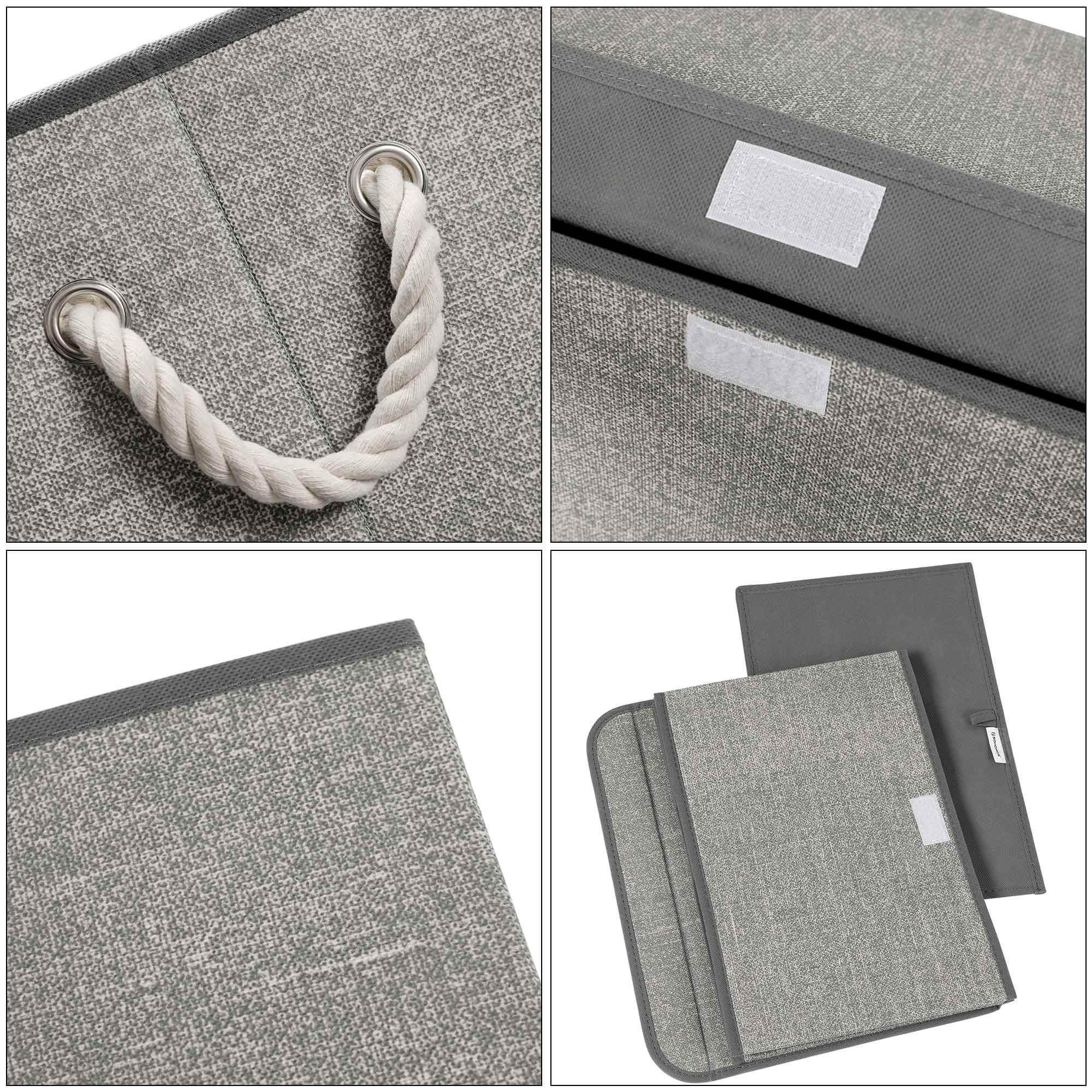 Kutije za pohranu s poklopcima, set od 3 komada, 38 x 25 x 25 cm, sive | SONGMICS-vitahome.hr