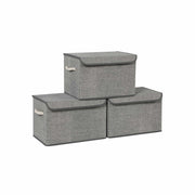 Kutije za pohranu s poklopcima, set od 3 komada, 38 x 25 x 25 cm, sive | SONGMICS-vitahome.hr