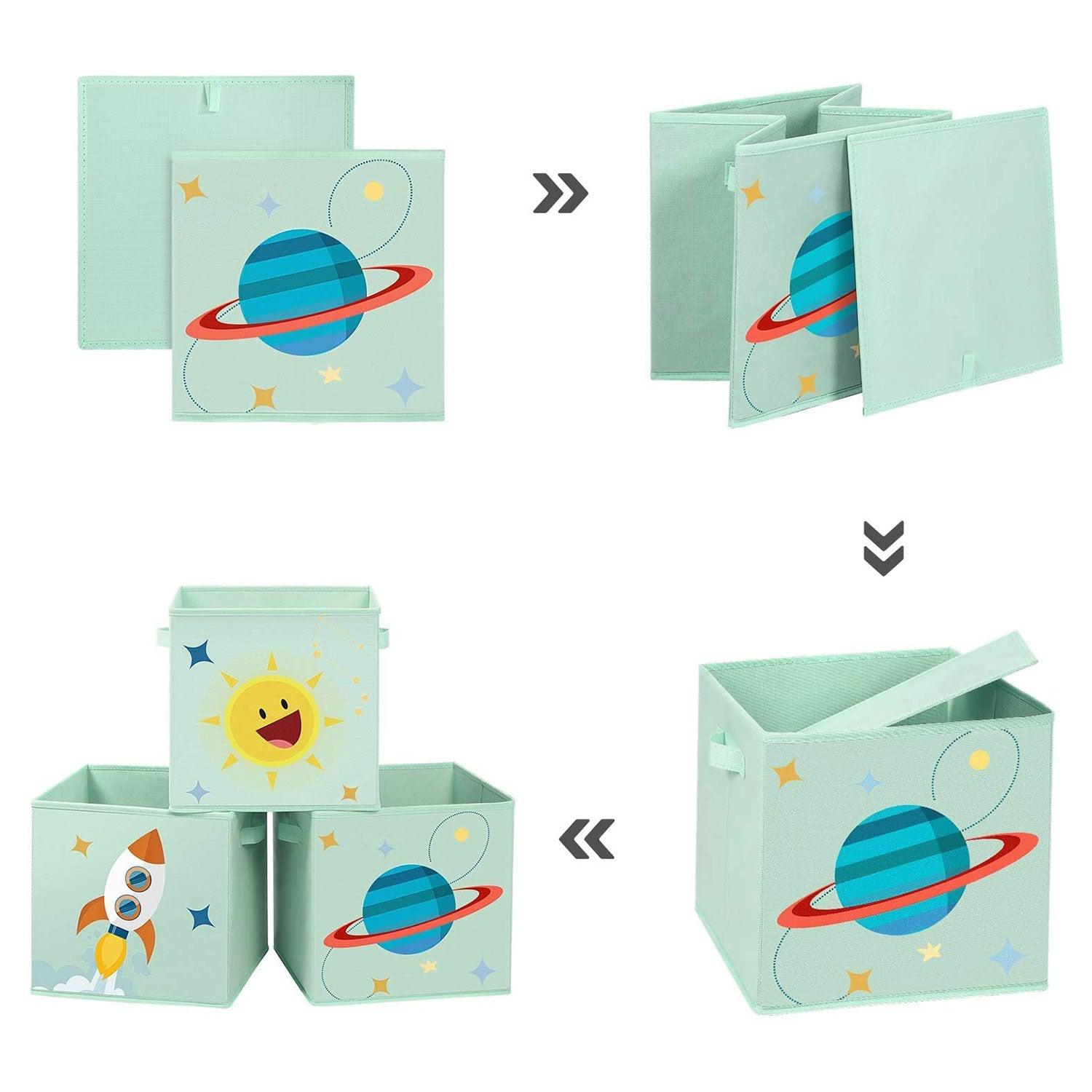 kutije za pohranu set od 3, kutije za organizatore igre 30 x 30 x 30 cm, zelene | SONGMICS-vitahome.hr