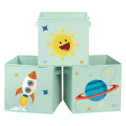kutije za pohranu set od 3, kutije za organizatore igre 30 x 30 x 30 cm, zelene | SONGMICS-vitahome.hr