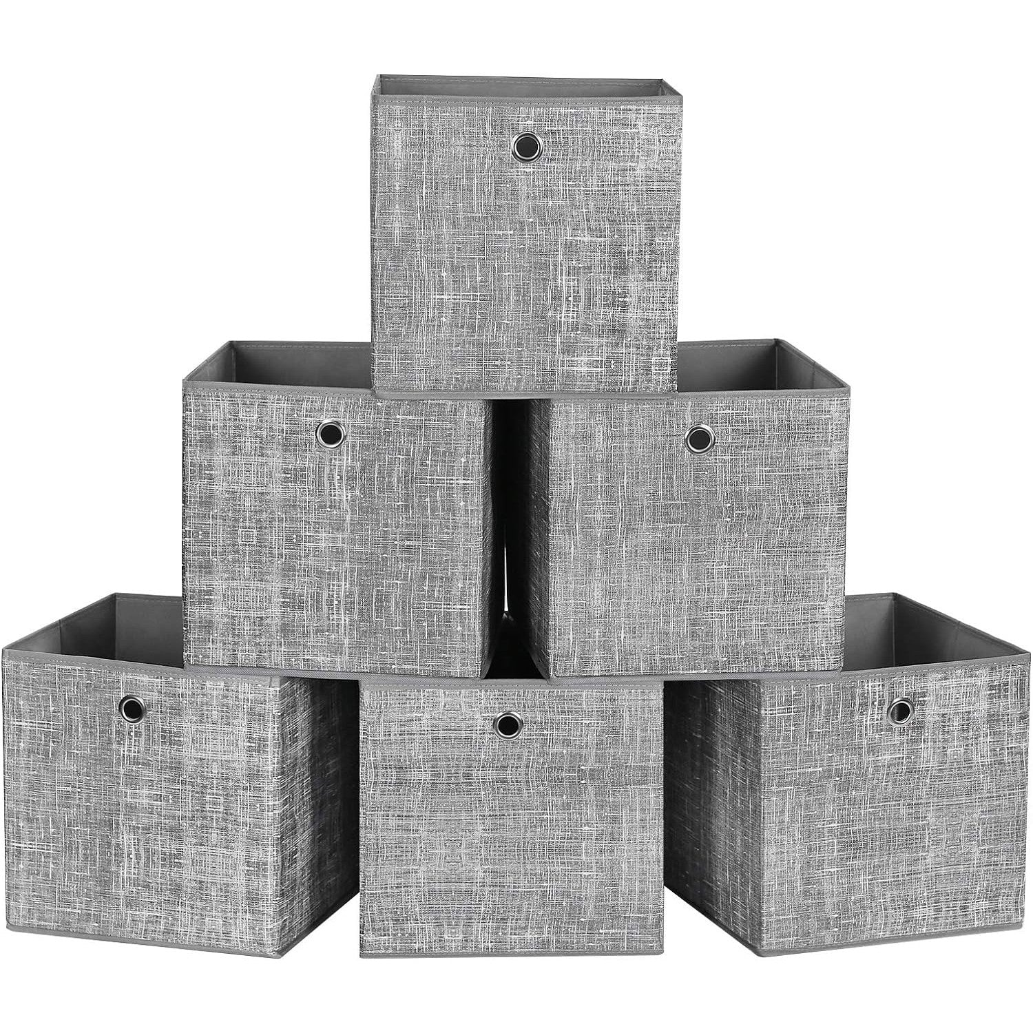 Kutije za pohranu, set sklopivih košara za pohranu od 6 komada, 30 x 30 x 30 cm, siva | SONGMICS-vitahome.hr
