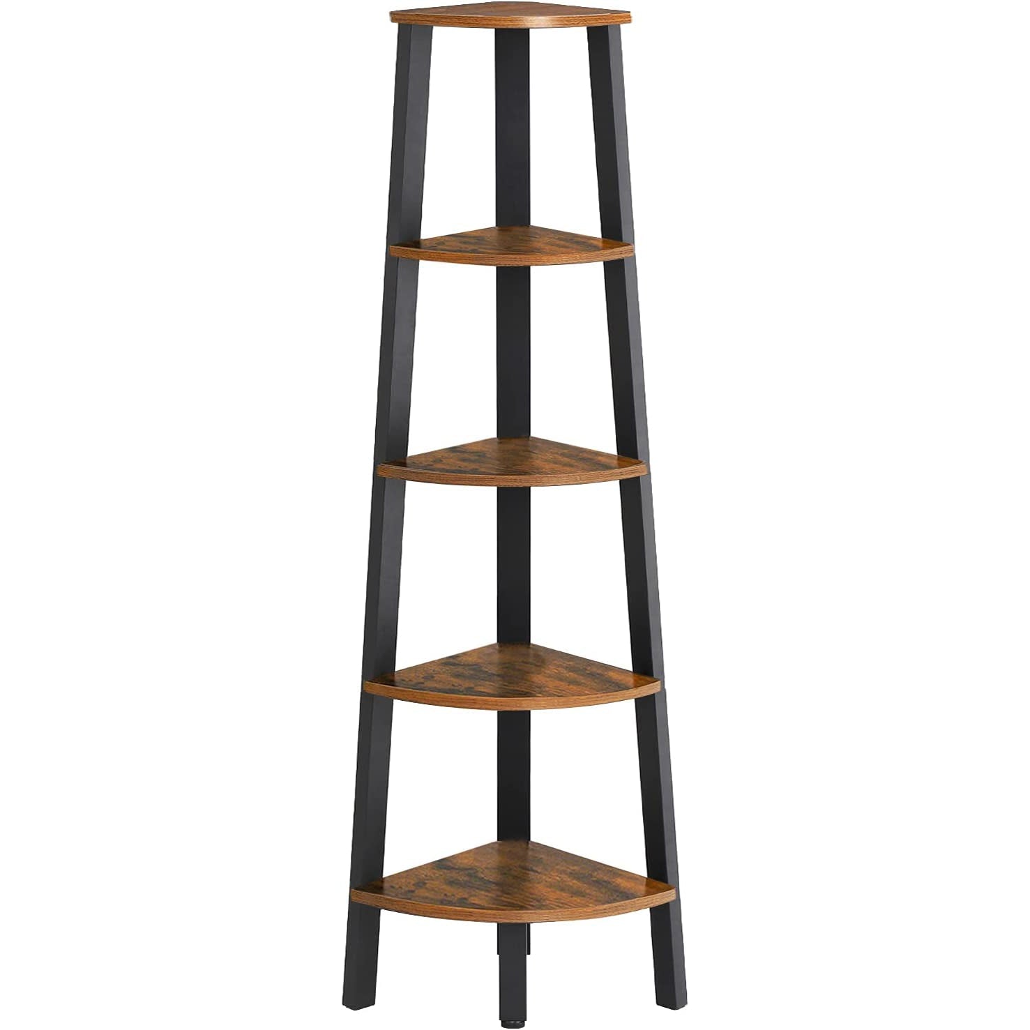 Kutna polica, polica za knjige s 5 etaža, 34,2 x 34,2 x 158,8 cm, smeđe boje | VASAGLE-VASAGLE-Vita Home