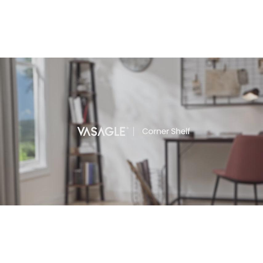 Kutna polica, polica za knjige s 5 etaža, 34,2 x 34,2 x 158,8 cm, smeđe boje | VASAGLE-VASAGLE-Vita Home