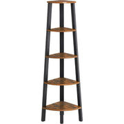 Kutna polica, polica za knjige s 5 etaža, 34,2 x 34,2 x 158,8 cm, smeđe boje | VASAGLE-VASAGLE-Vita Home