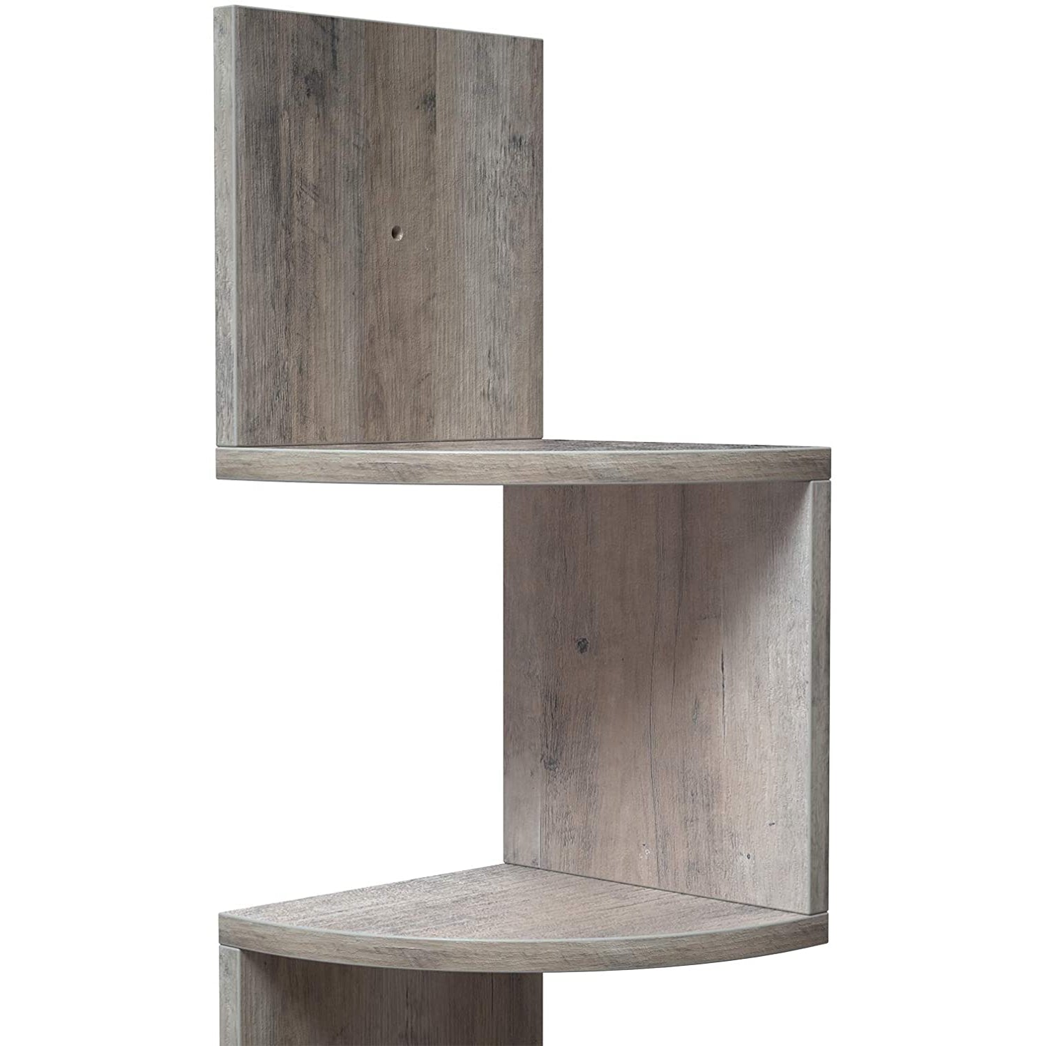 Kutna, zidna polica na 5 razina, cik-cak dizajn, 20 x 20 x 127,5 cm, sivo-bež | VASAGLE-vitahome.hr