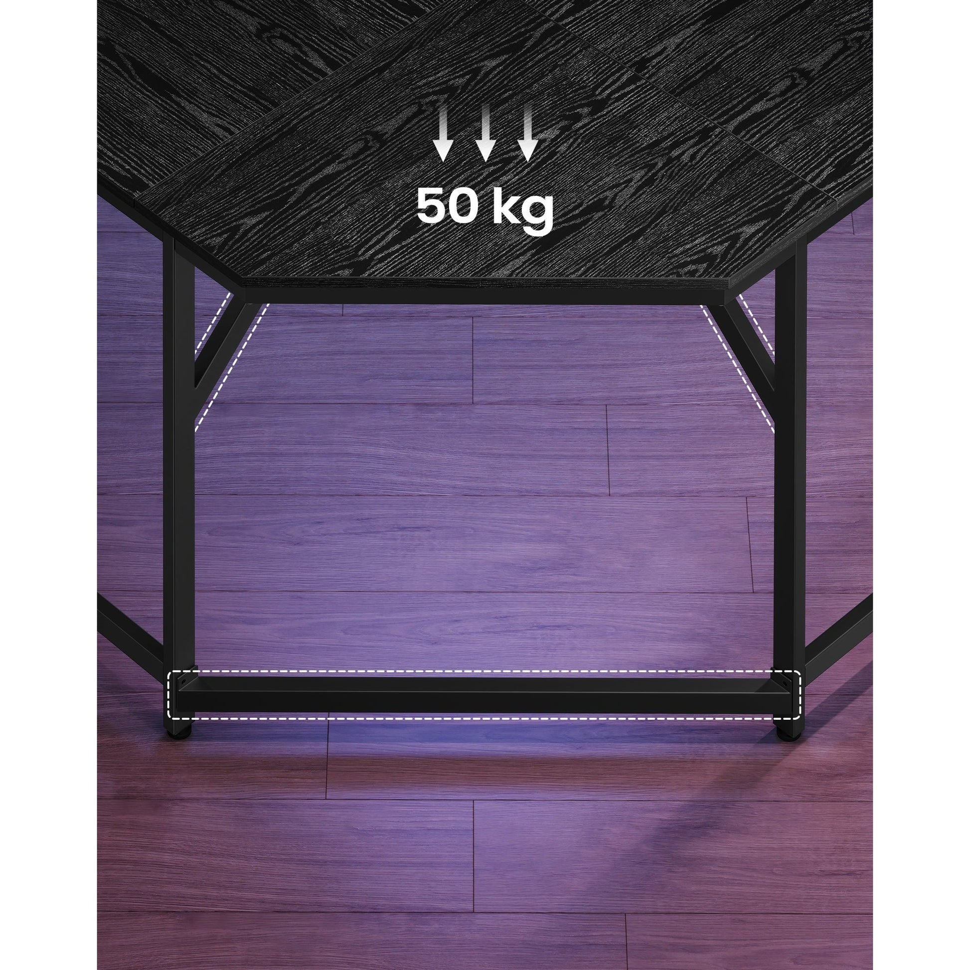 Kutni stol L-oblika, radni stol, gaming stol, 149 x 149 x 76 cm, crne boje | VASAGLE-vitahome.hr