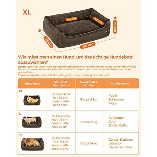 Kutyaágy, fekhely nagytestű kutyáknak, XL, barna-FEANDREA-Vita Home