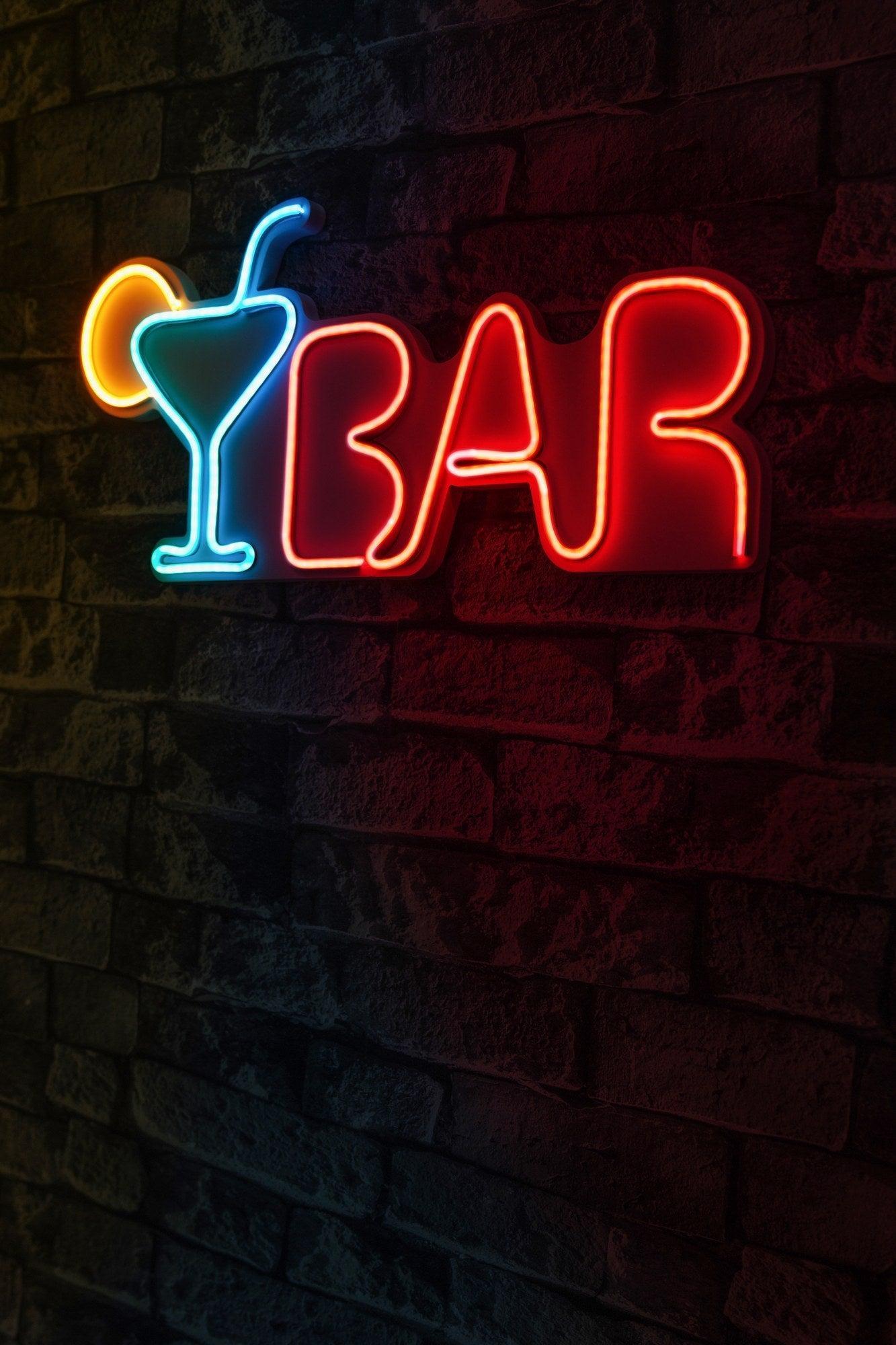 lastična zidna dekoracija s LED rasvjetom, Bar - Multicolor | AG-vitahome.hr