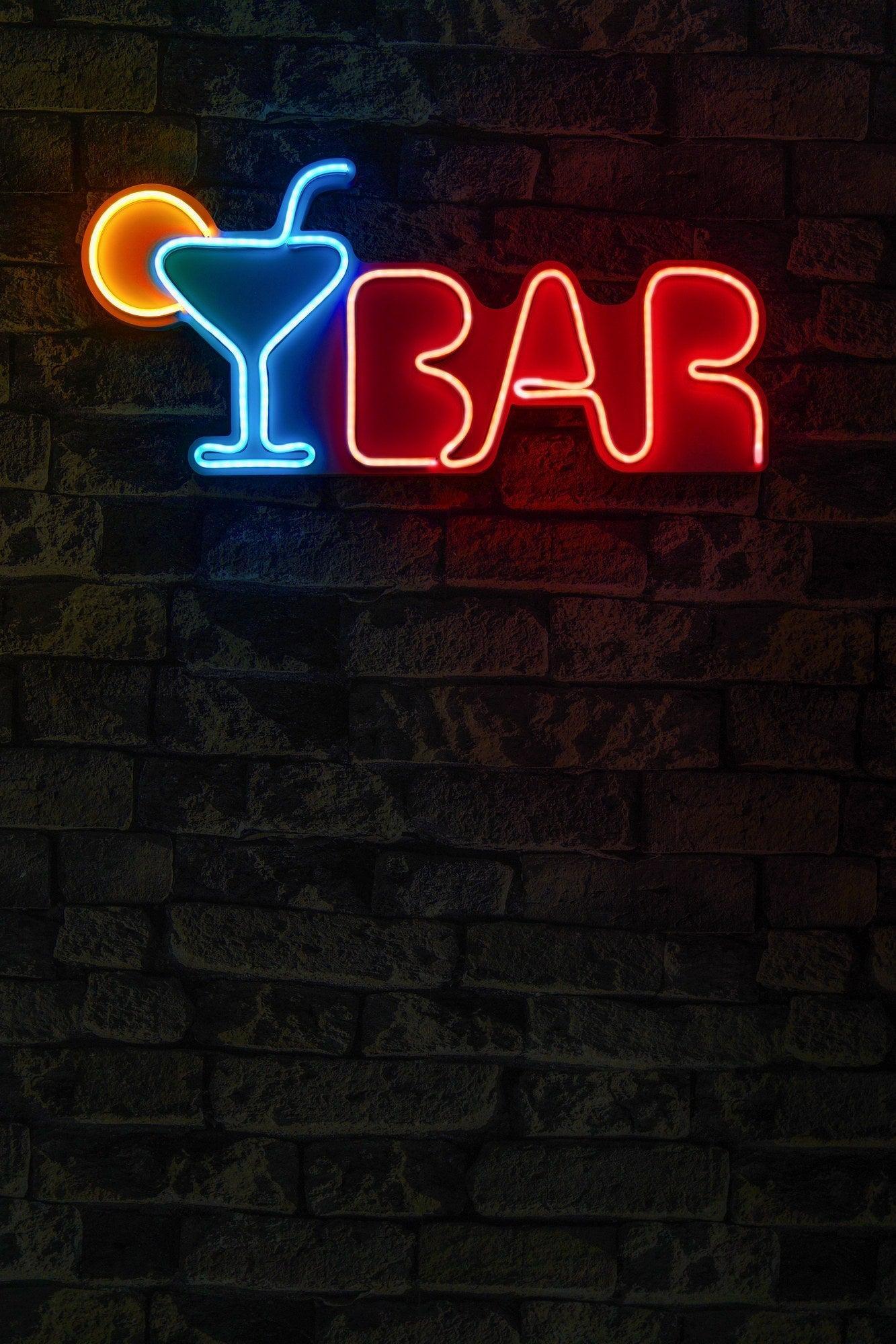 lastična zidna dekoracija s LED rasvjetom, Bar - Multicolor | AG-vitahome.hr