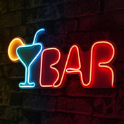lastična zidna dekoracija s LED rasvjetom, Bar - Multicolor | AG-vitahome.hr