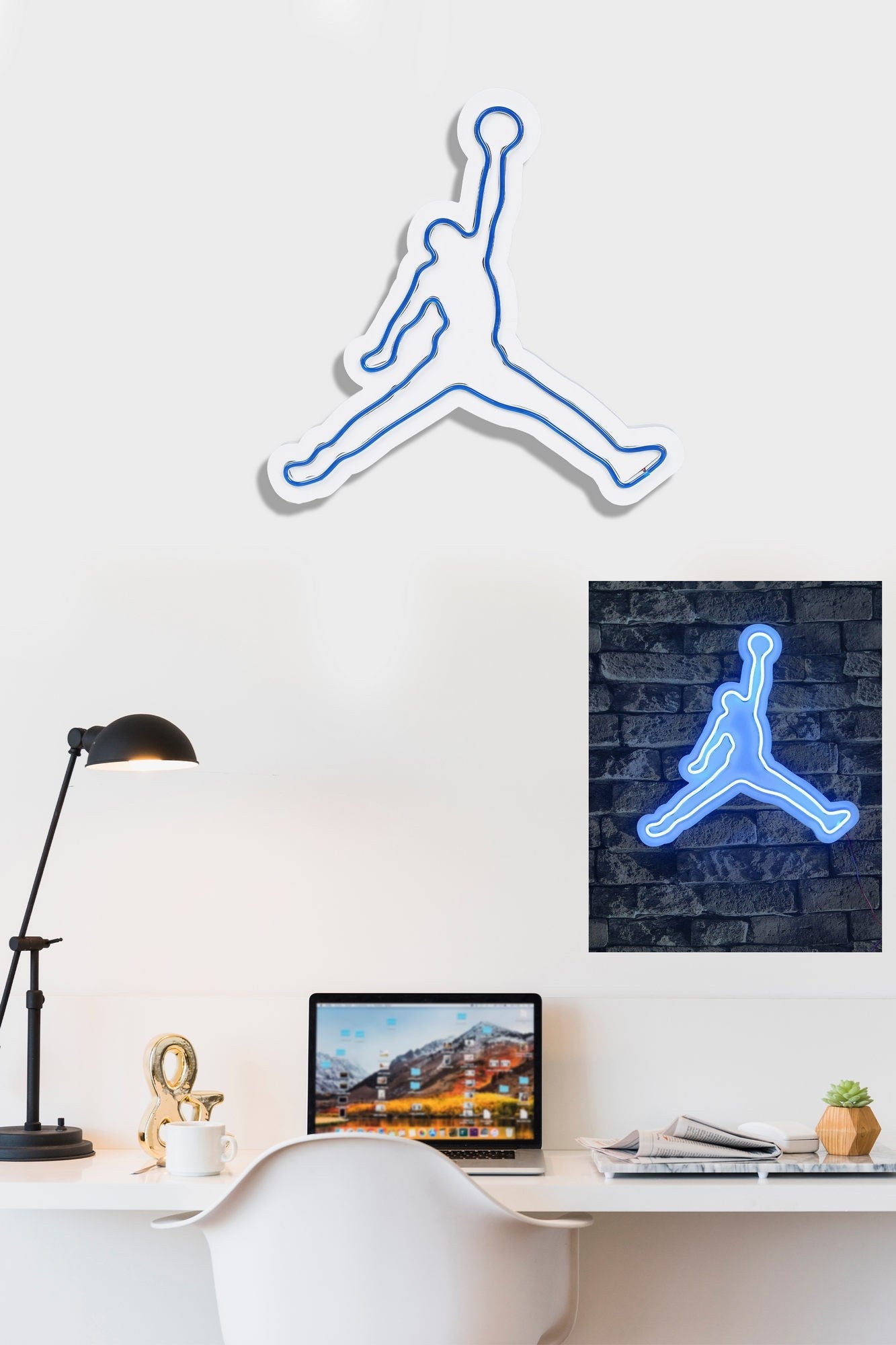 lastična zidna dekoracija s LED rasvjetom, Basketball - Blue | AG-vitahome.hr
