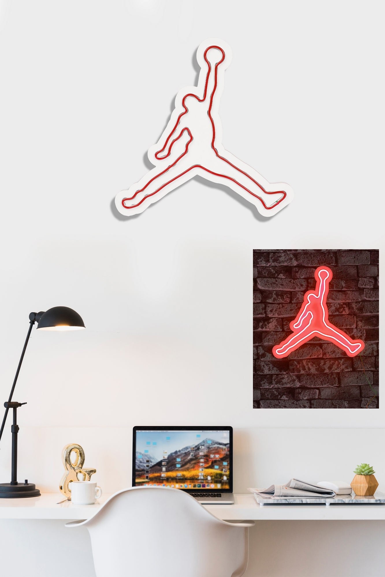 lastična zidna dekoracija s LED rasvjetom, Basketball - Red | AG-vitahome.hr
