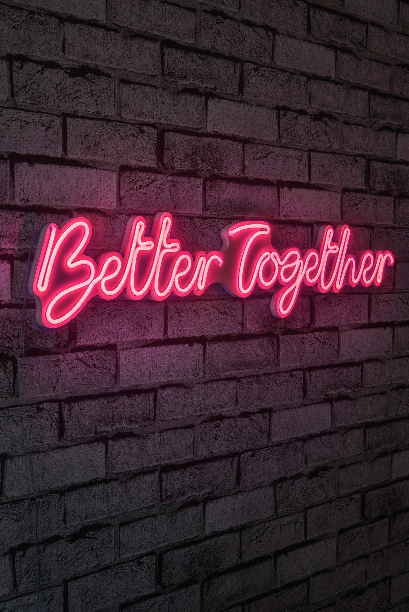 lastična zidna dekoracija s LED rasvjetom, Better Together - Pink | AG-vitahome.hr