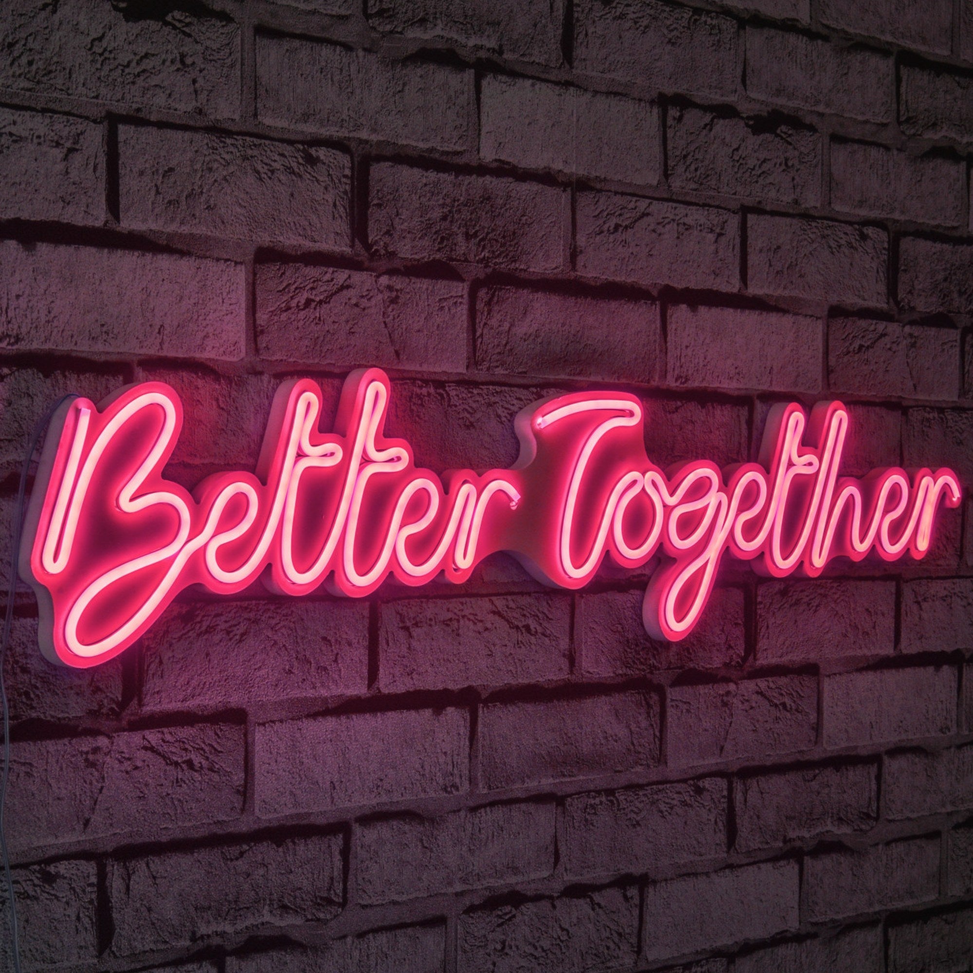 lastična zidna dekoracija s LED rasvjetom, Better Together - Pink | AG-vitahome.hr