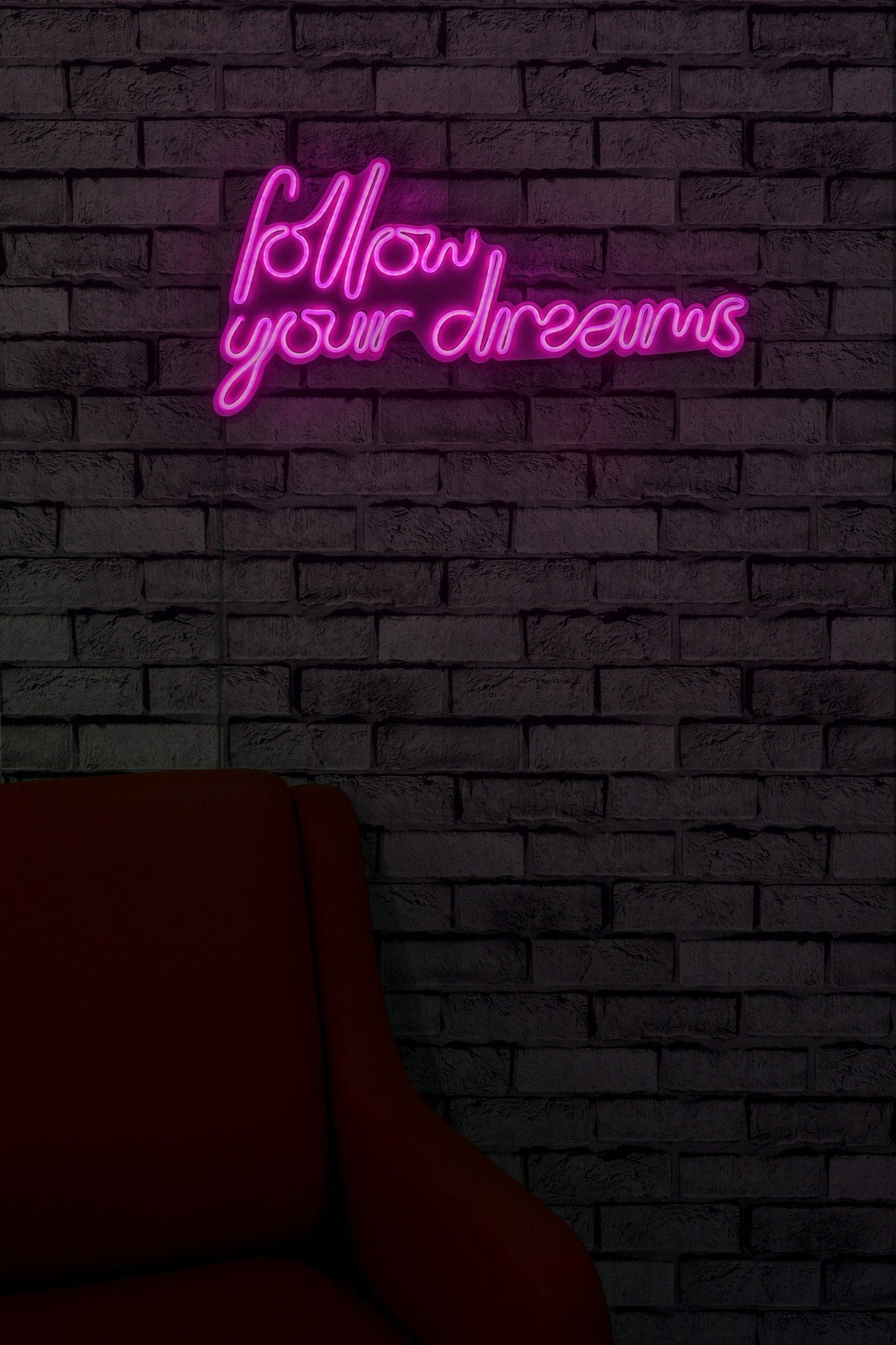 lastična zidna dekoracija s LED rasvjetom, Follow Your Dreams - Pink | AG-vitahome.hr