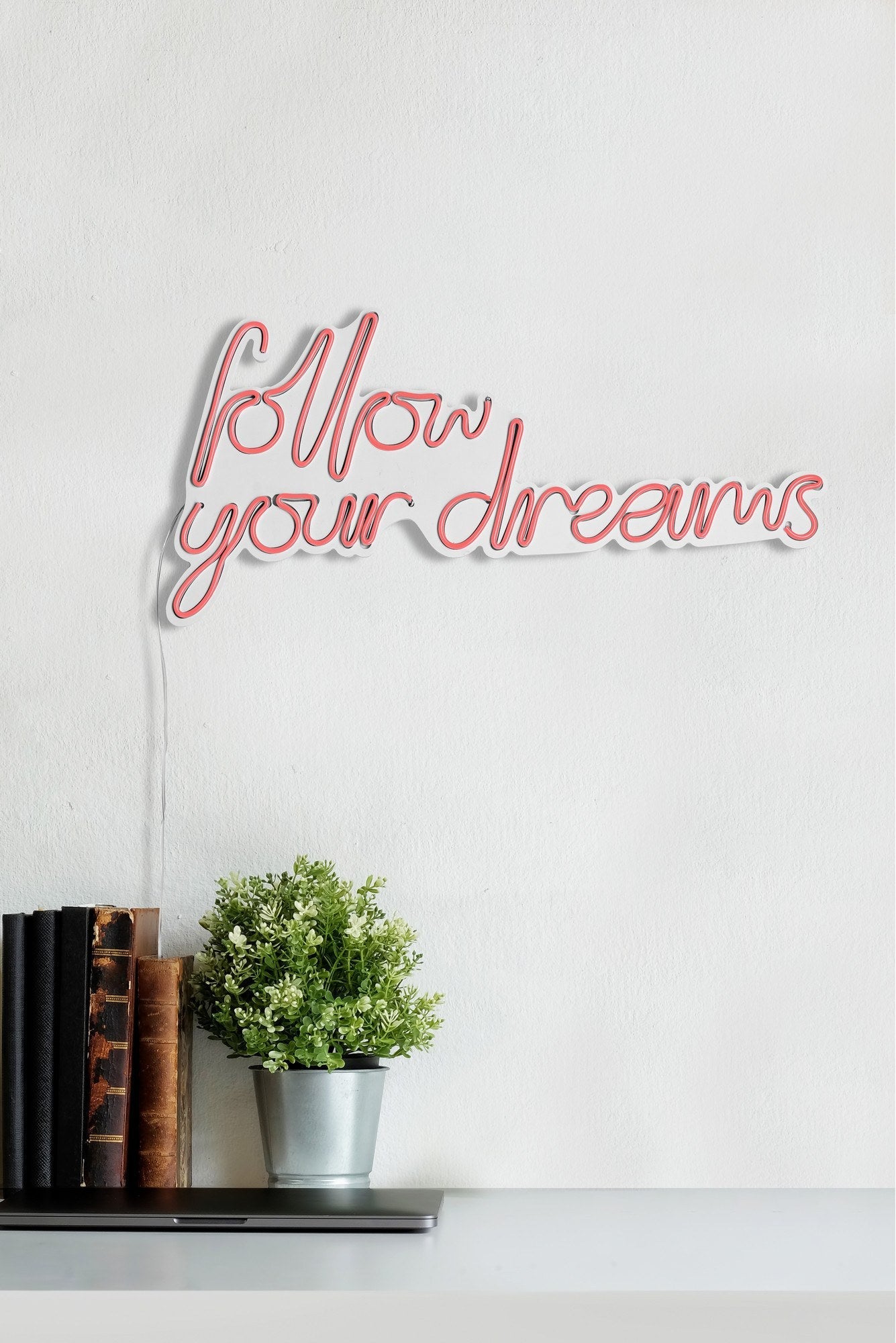 lastična zidna dekoracija s LED rasvjetom, Follow Your Dreams - Pink | AG-vitahome.hr